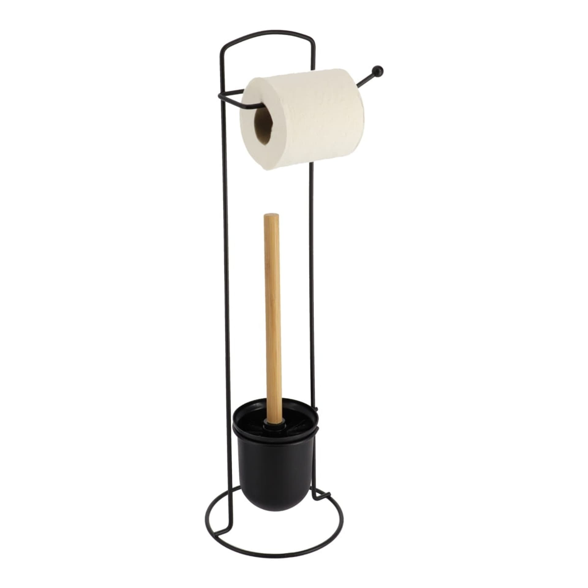 

Stojak ze szczotką do WC Black bamboo