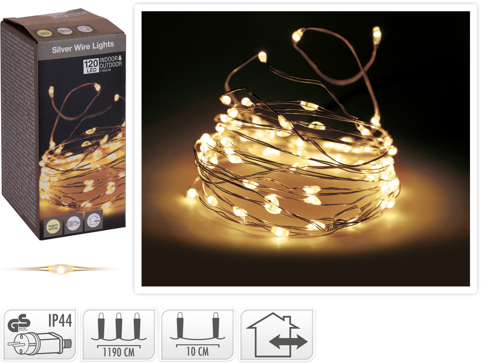 

ŁAŃCUCH LED 120LED CIEPŁA BIAŁA