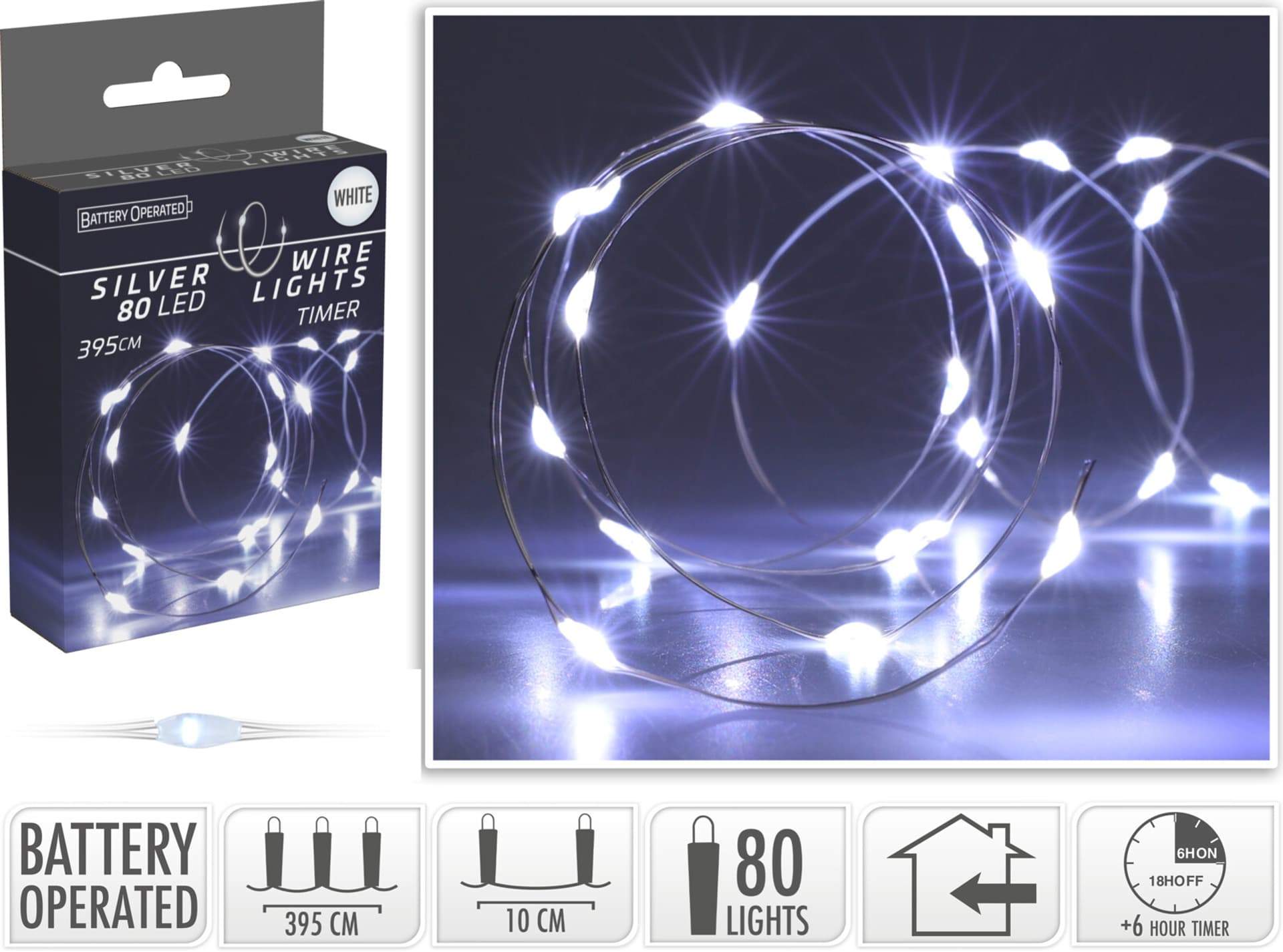 

ŁAŃCUCH LED 80L BIAŁY BO 39,5m 3x AA 1,5V