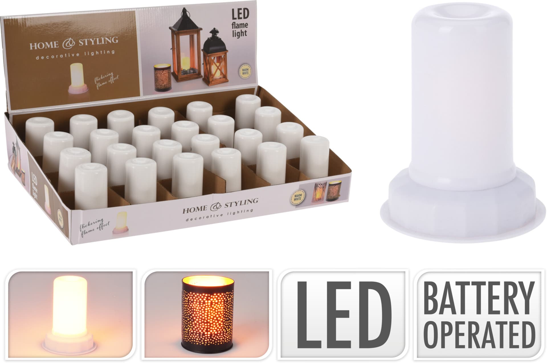 

Świeca LED 7,5x7,5x9cm 3x AAA 1,5V