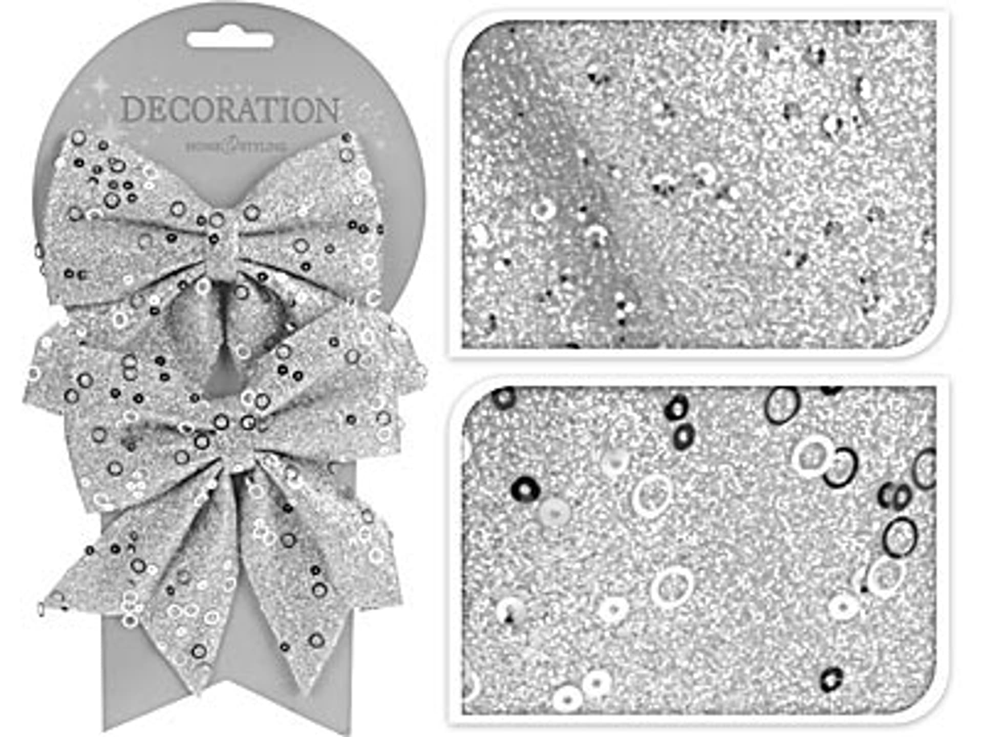 

Komplet 2 kokardek 13x12cm srebrne