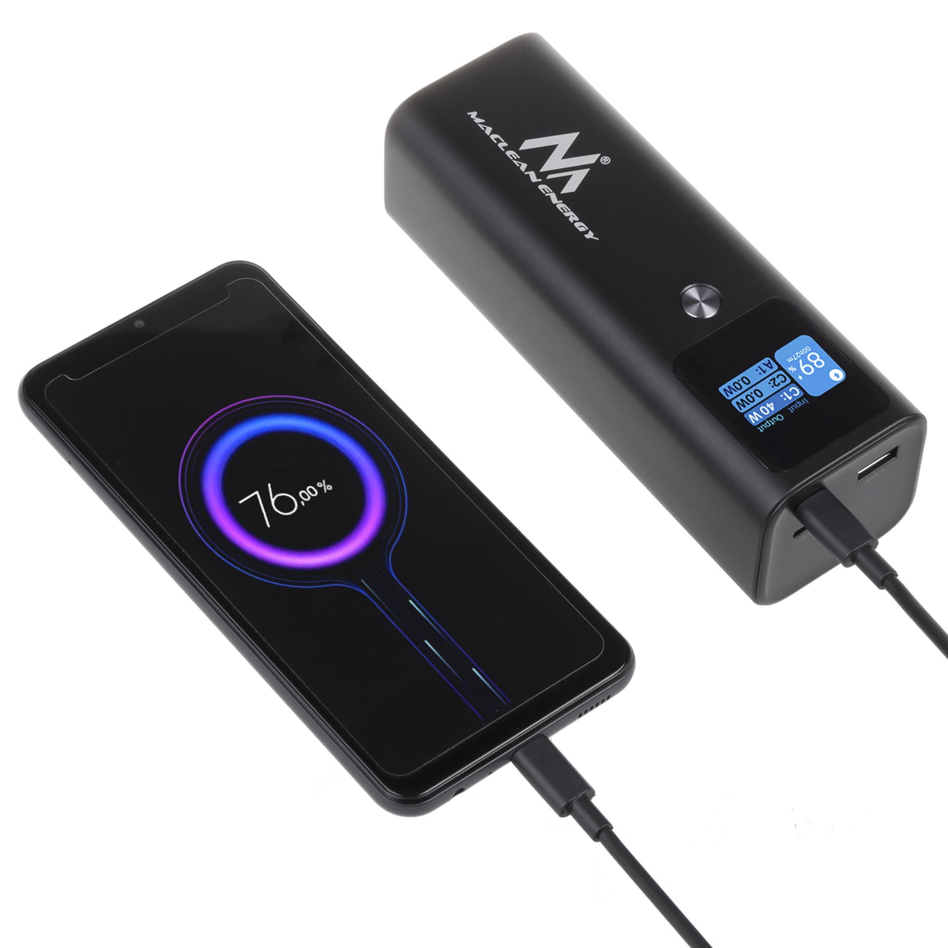 

Mobilna bateria Power Bank Maclean, 24600mAh, Power Delivery (PD) 140W, Fast/Quick/Super Charge, 88,56Wh, 2x Typ-C, USB, MCE335, Pd) 140w/fast/quick/super charge/88.56wh/2x typ-c/usb/mce33