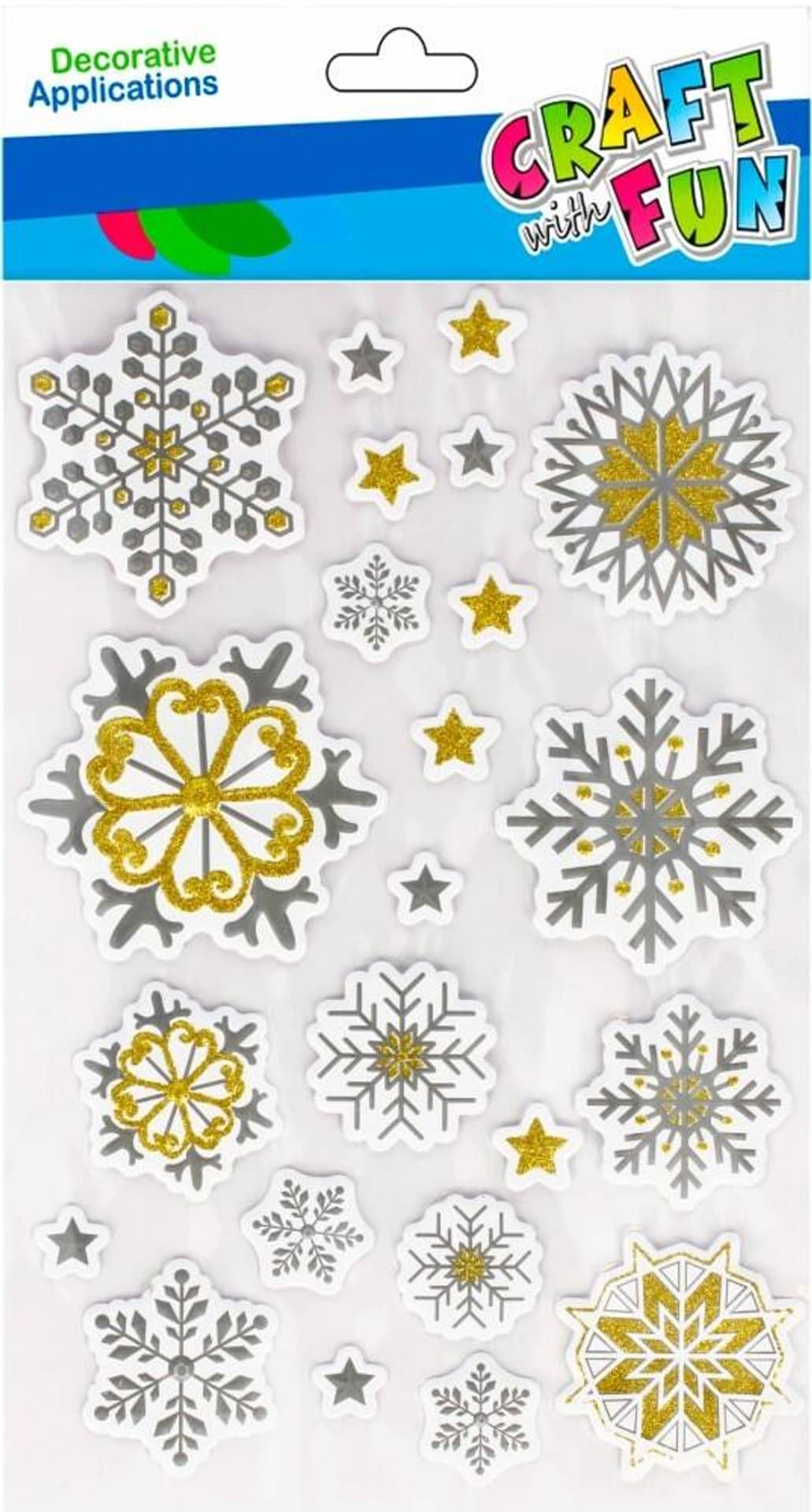 

Naklejki Boże Narodzenie Gwiazdki brokatowe CRAFT WITH FUN 501423