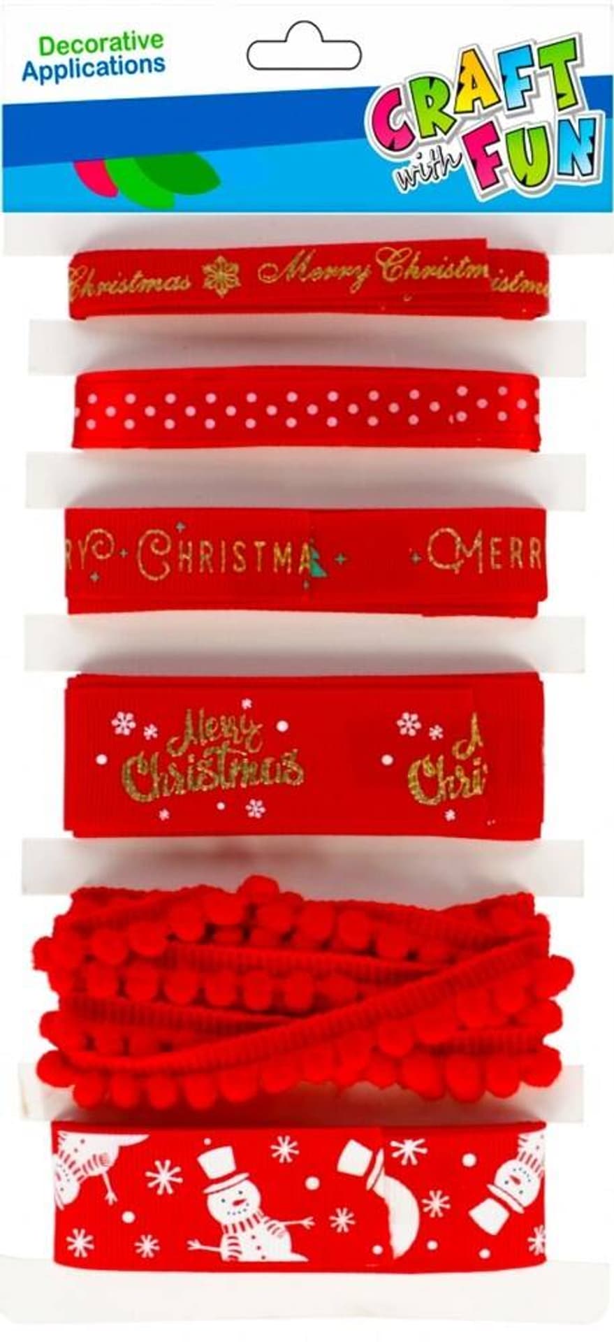 

Ozdoba dekoracyjna Wstążki Boże Narodzenie mix 6 szt. CRAFT WITH FUN 501461