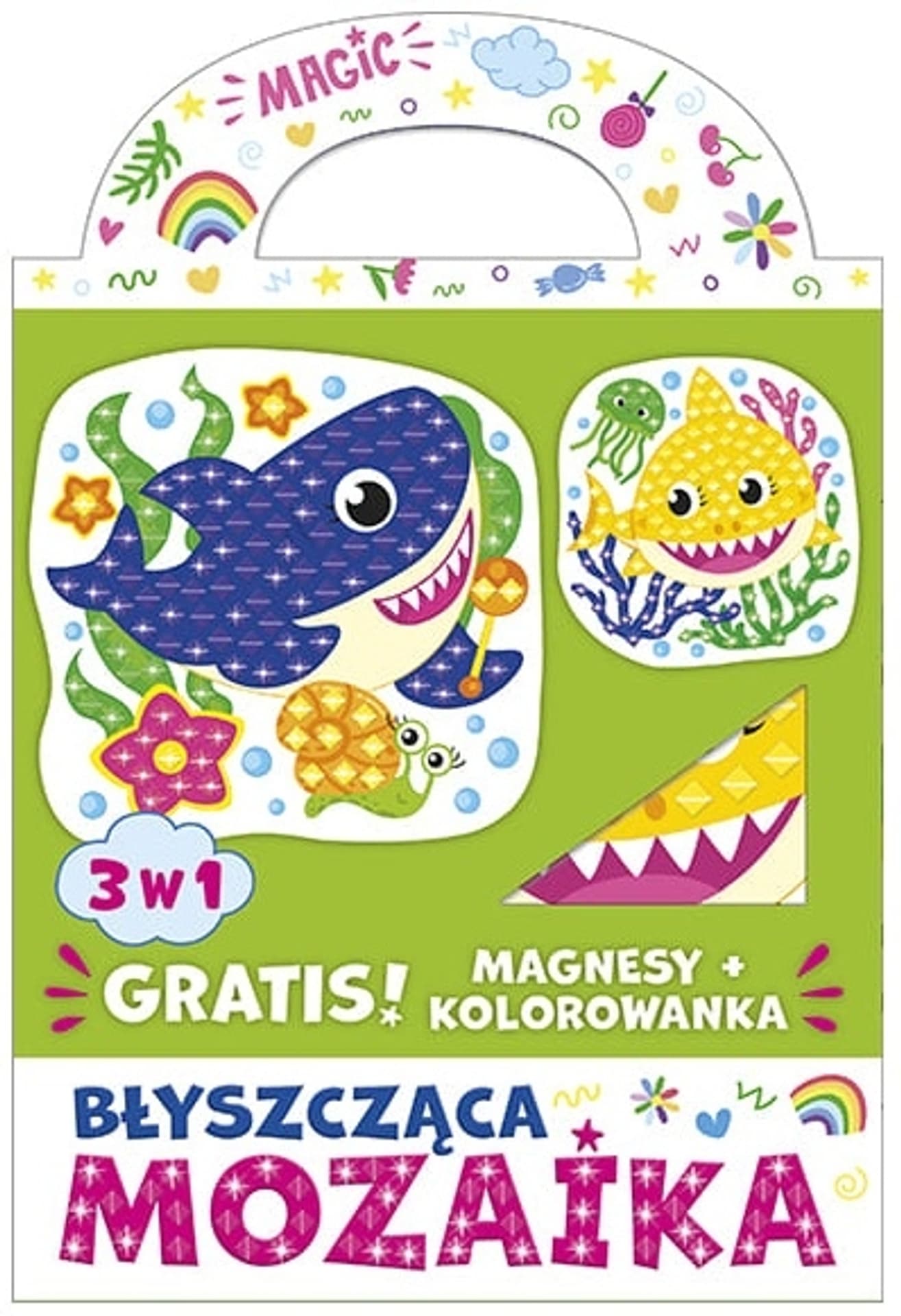 

Błyszcząca Mozaika Magnesy Rekin i rybka Gratis Kolorowanka