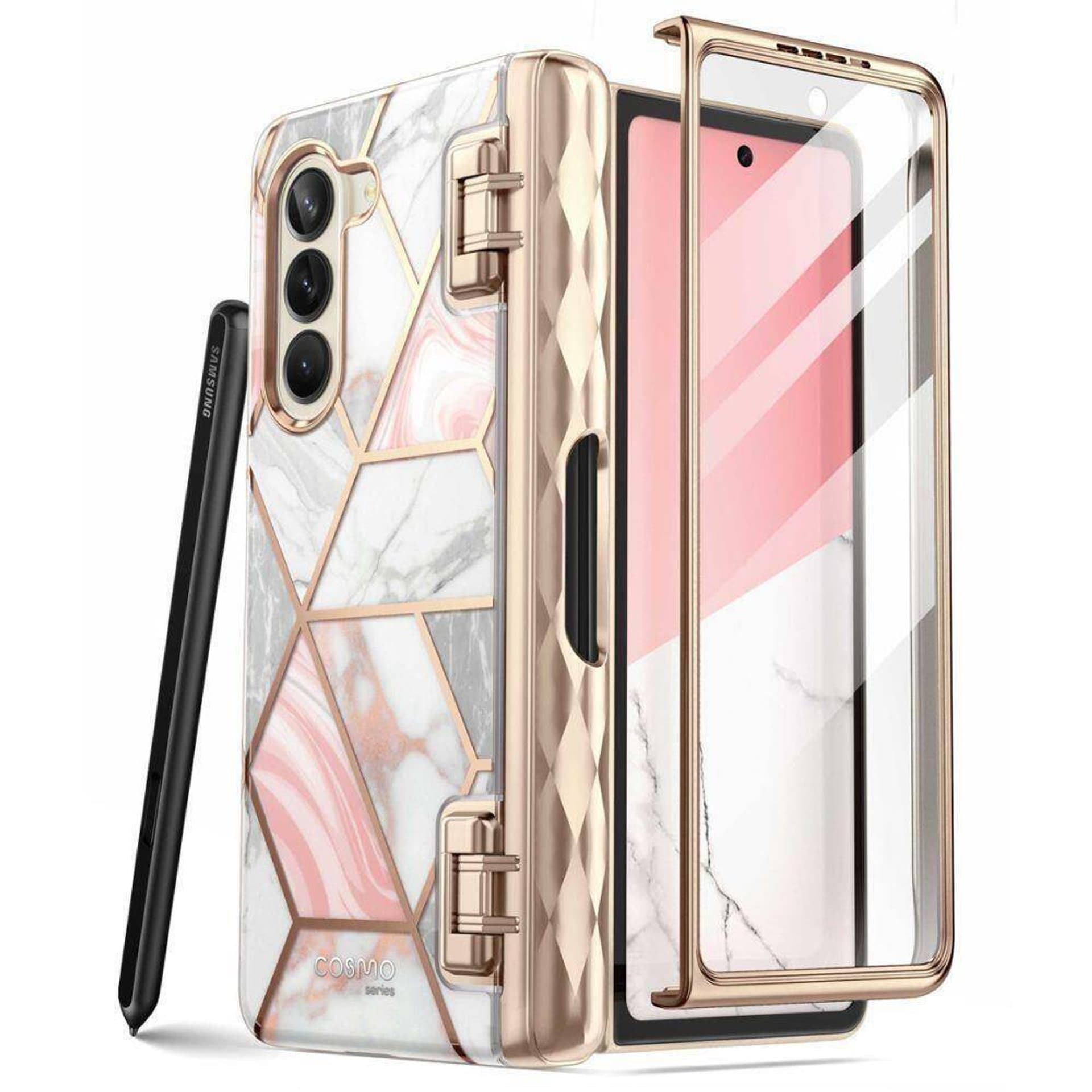 

Etui SAMSUNG GALAXY Z FOLD 5 Supcase Cosmo Pen Marble Pink wzór