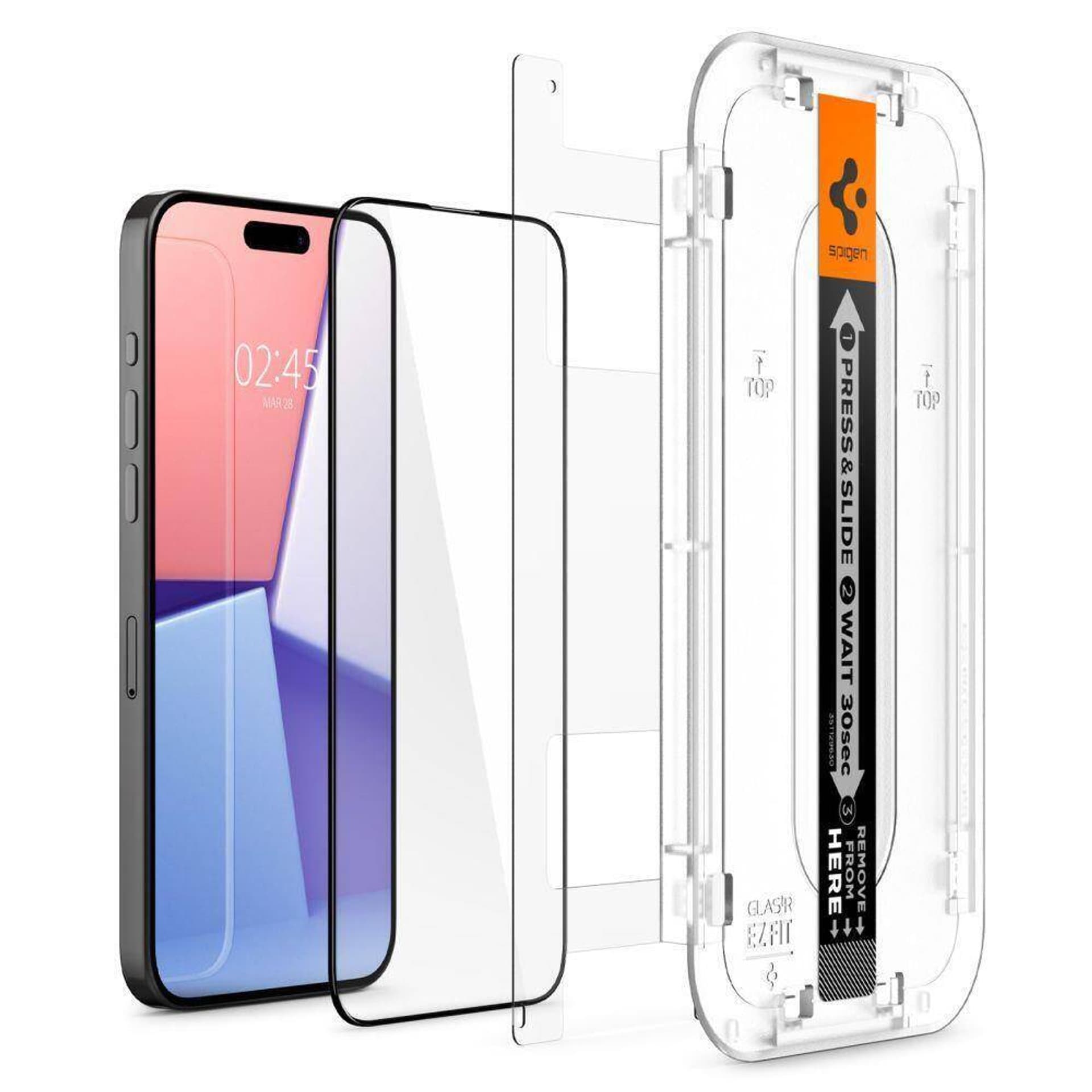 

Szkło Hartowane APPLE IPHONE 15 PRO Spigen Glas.tr "EZ Fit" czarne