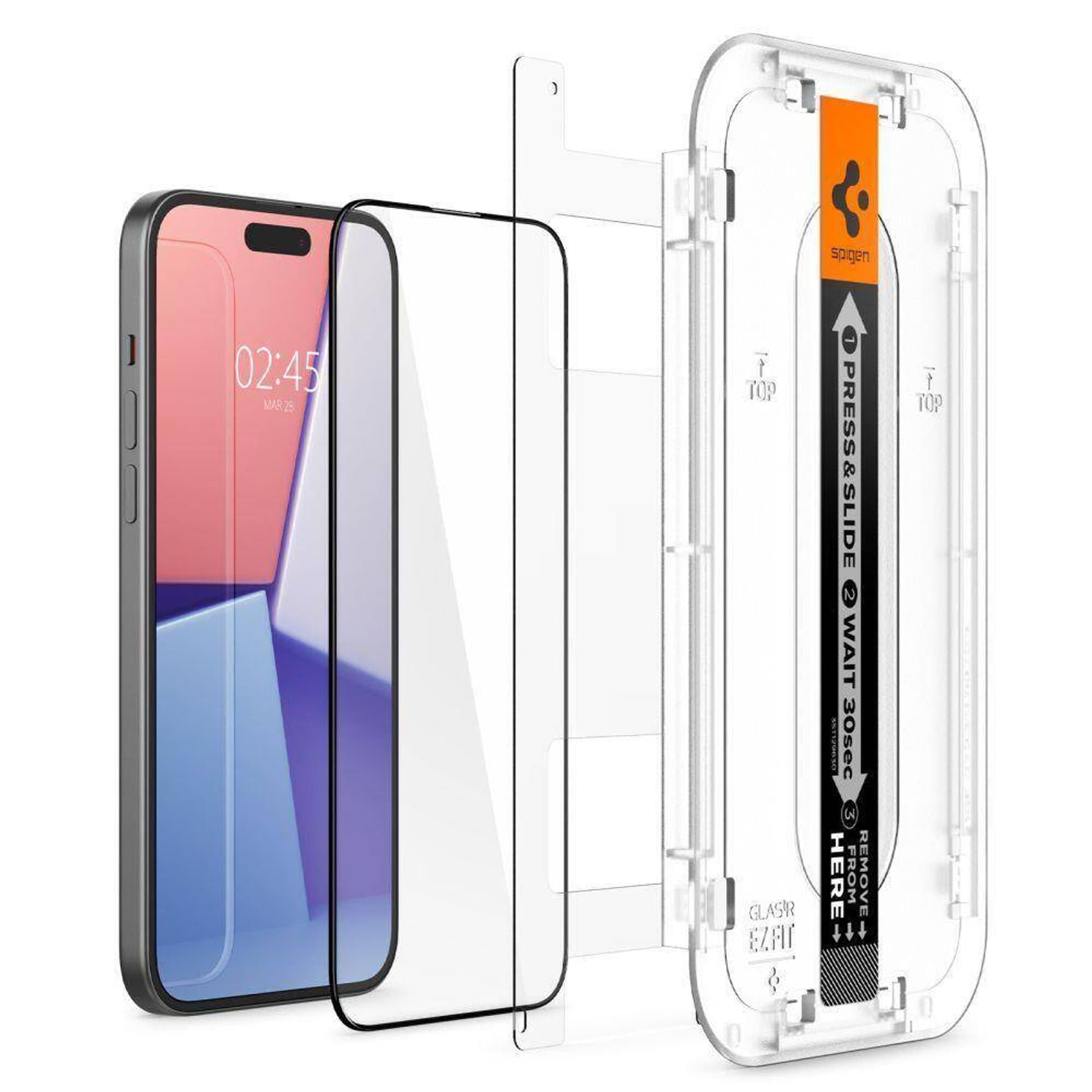 

Szkło Hartowane APPLE IPHONE 15 PLUS Spigen Glas.tr "EZ Fit" czarne
