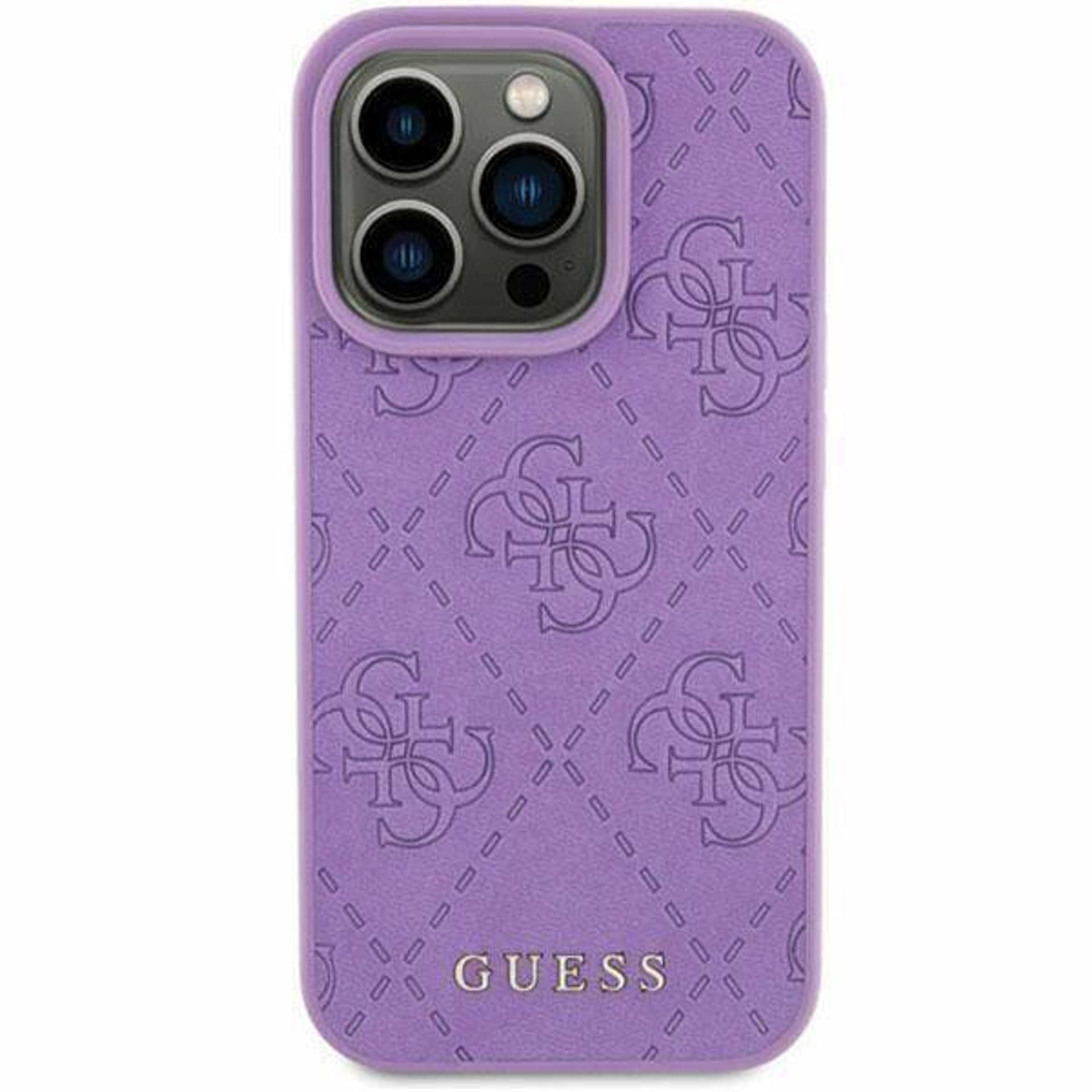 

Guess GUHCP15SP4EPMU iPhone 15 6.1" fioletowy/light purple hardcase Leather 4G Stamped