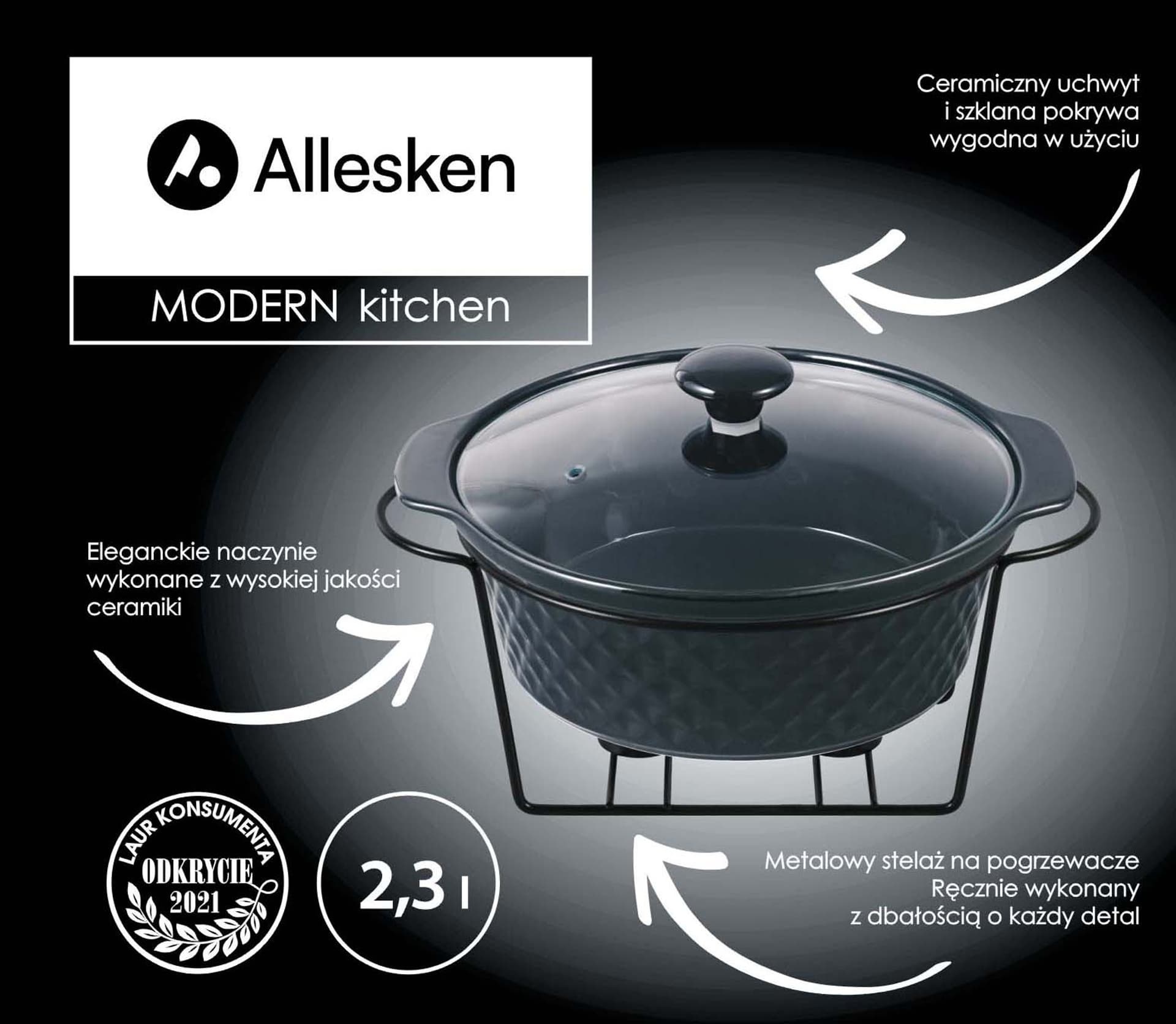 

MODERN KITCHEN Naczynie z podgrzewaczem 2,3L 34x25x17cm