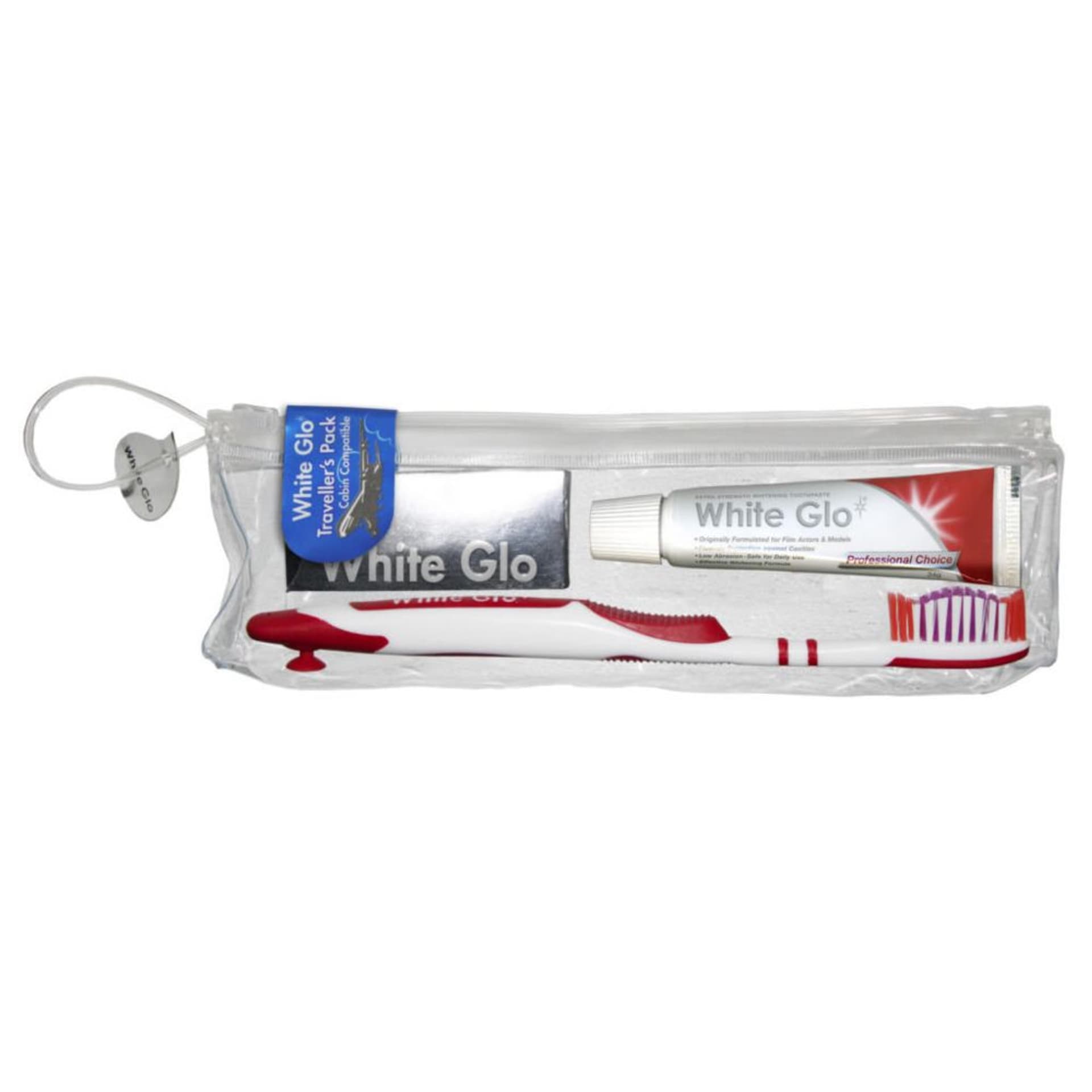 

White Glo Travel Pack zestaw podróżny wybielająca pasta do zębów 16ml + szczoteczka + wykałaczki dentystyczne