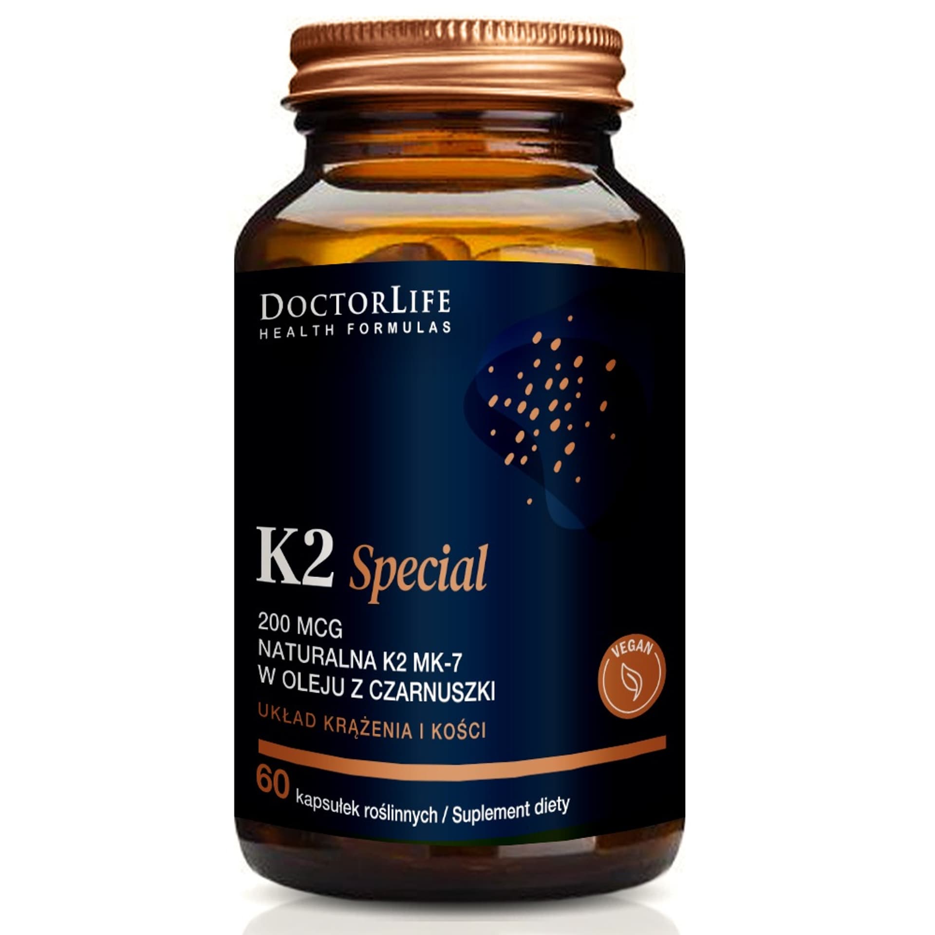 

Doctor Life K2 organiczny olej kokosowy naturalna K2 MK-7 suplement diety 60 kapsułek