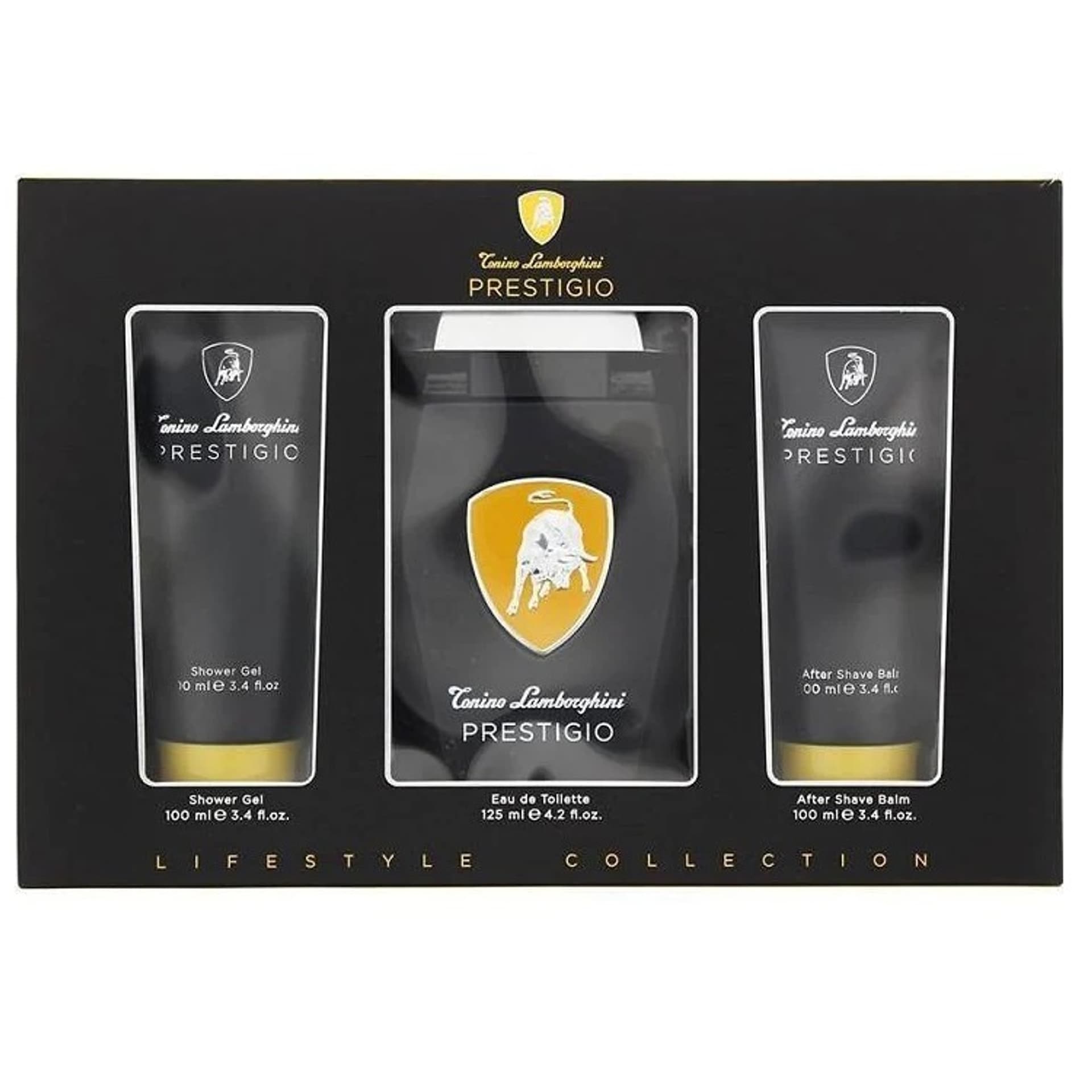 

Tonino Lamborghini Prestigio zestaw EDT 125ml + balsam po goleniu 100ml + żel pod prysznic 100ml (M)