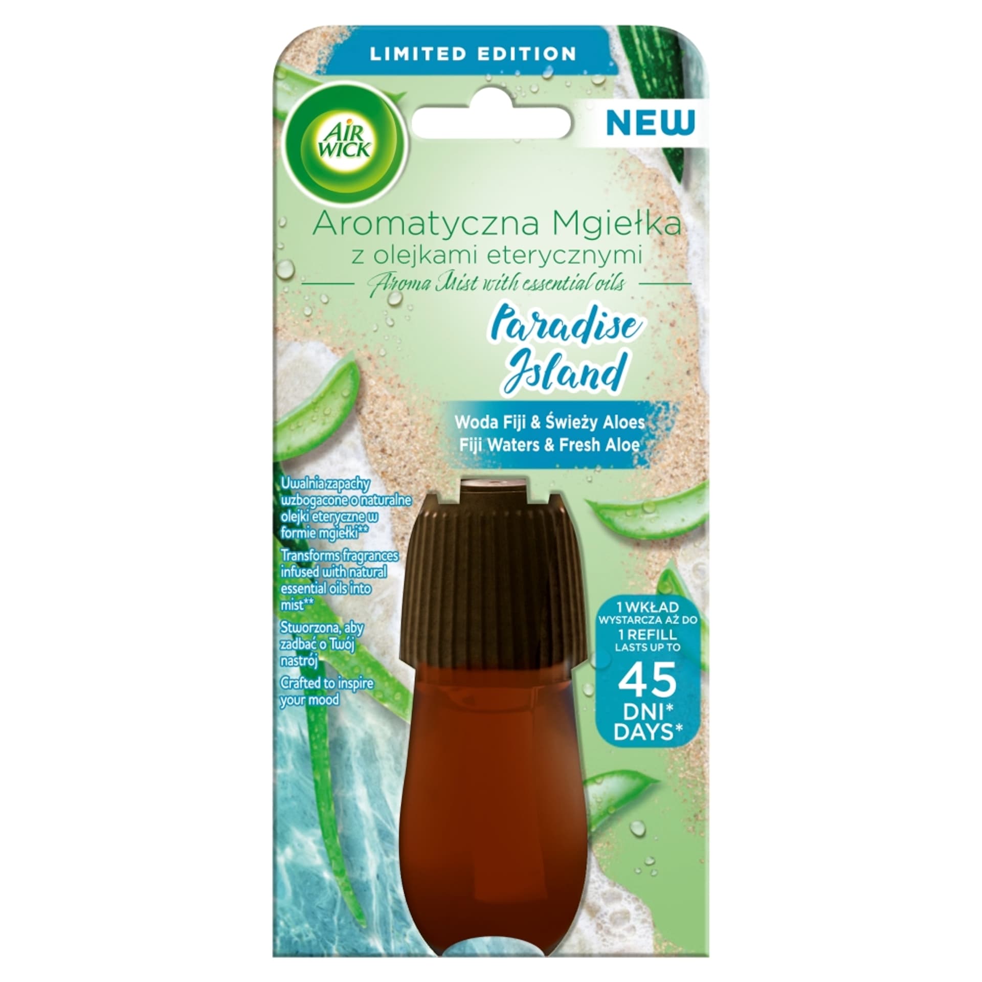 

AIR WICK Aroma Mist with Essential Oils wkład do odświeżacza powietrza Woda Fiji Świeży Aloes 20ml