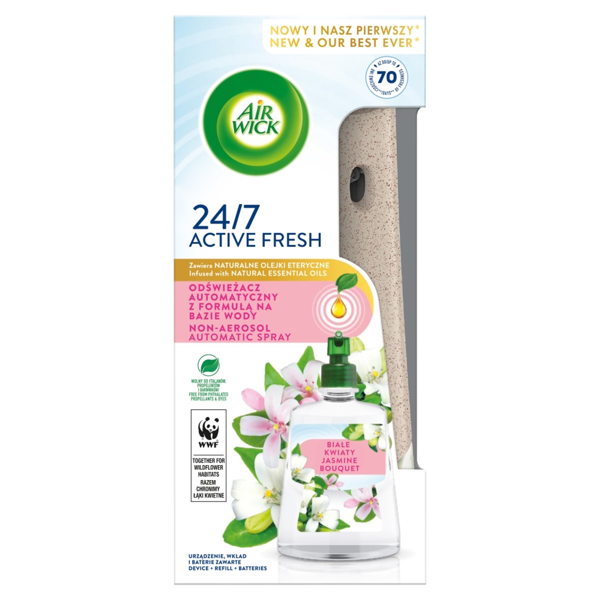 

Odświeżacz Air Wick Active Fresh komplet 228ml Białe Kwiaty *10011