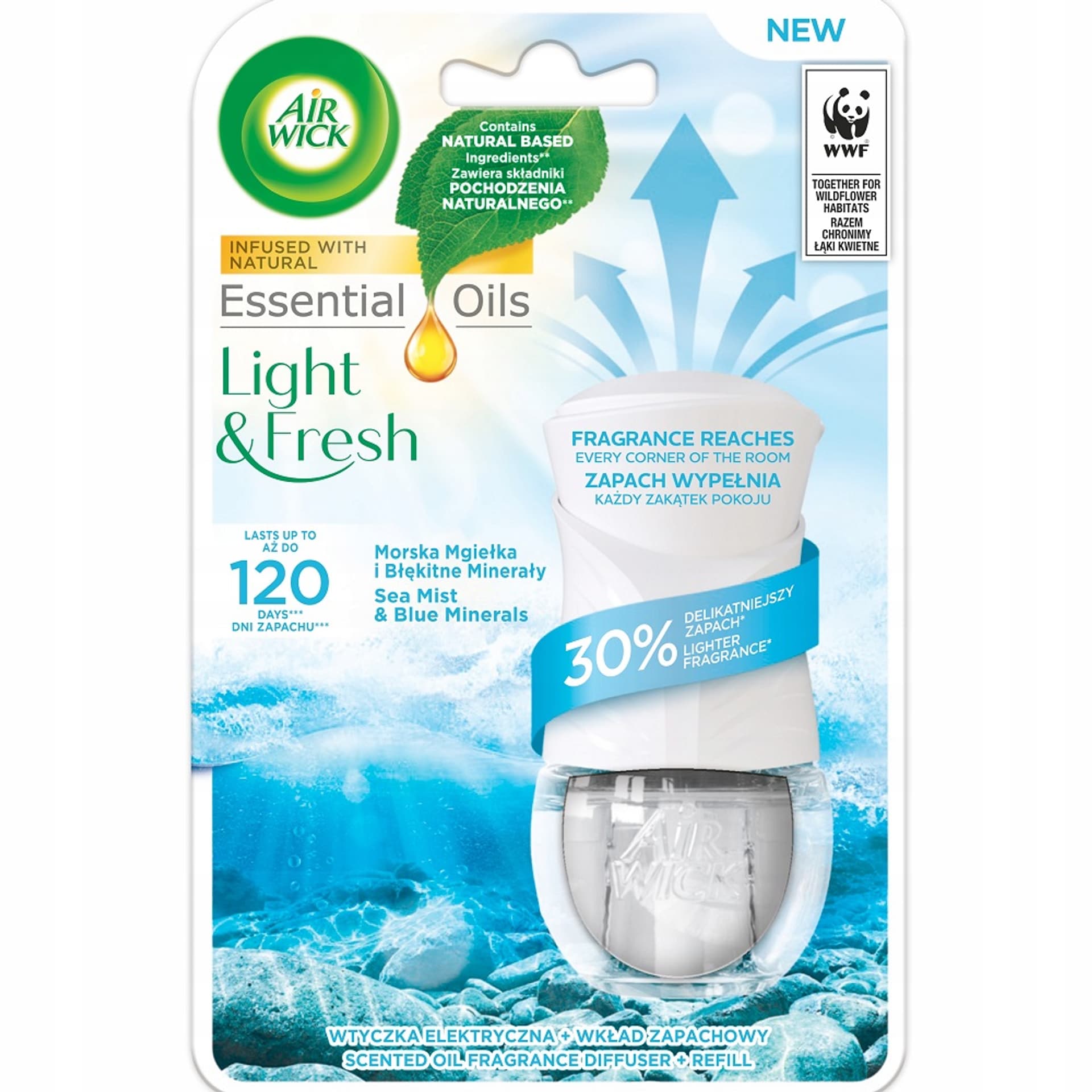 

AIR WICK SET Essential Mist Aroma odświeżacz powietrza + wkład Morska Mgiełka i Błękitne Minerały 19ml
