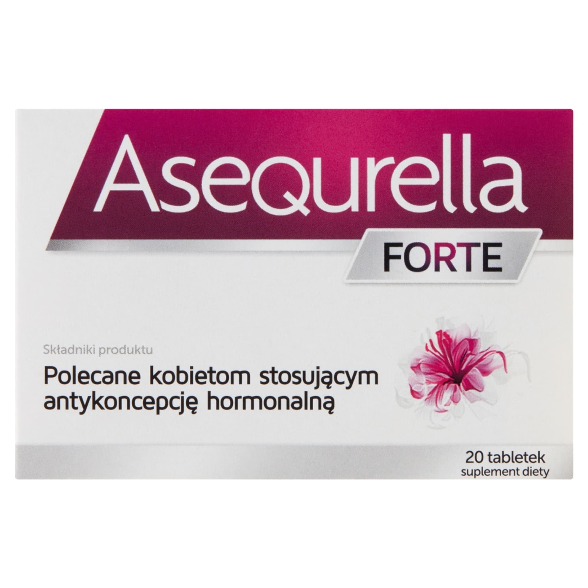

ASEQURELLA FORTE Suplement diety wspomagający organizm przy stosowaniu antykoncepji hormonalnej 20 tabletek