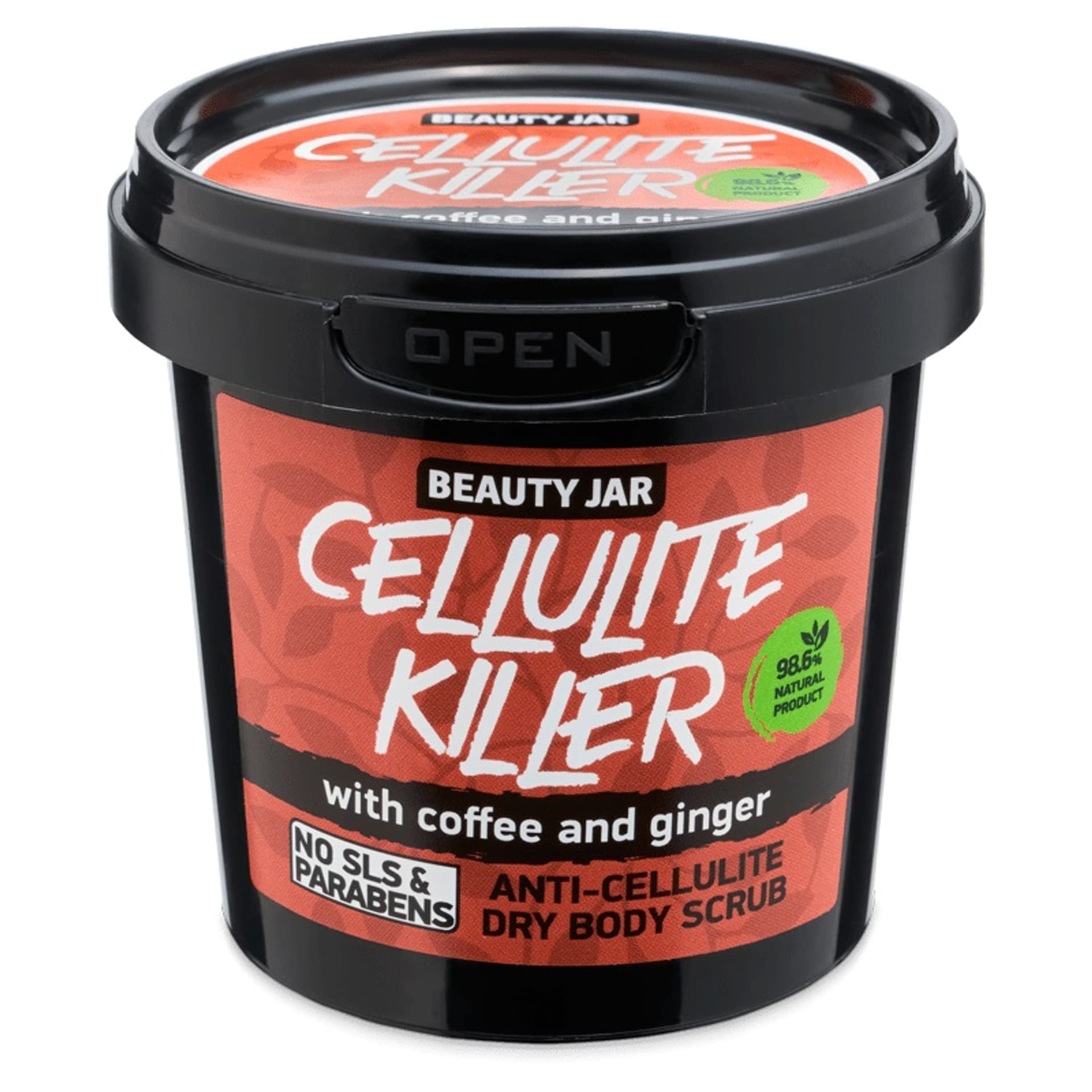

BEAUTY JAR Cellulite Killer antycellulitowy suchy peeling do ciała z kawą i imbirem 150g