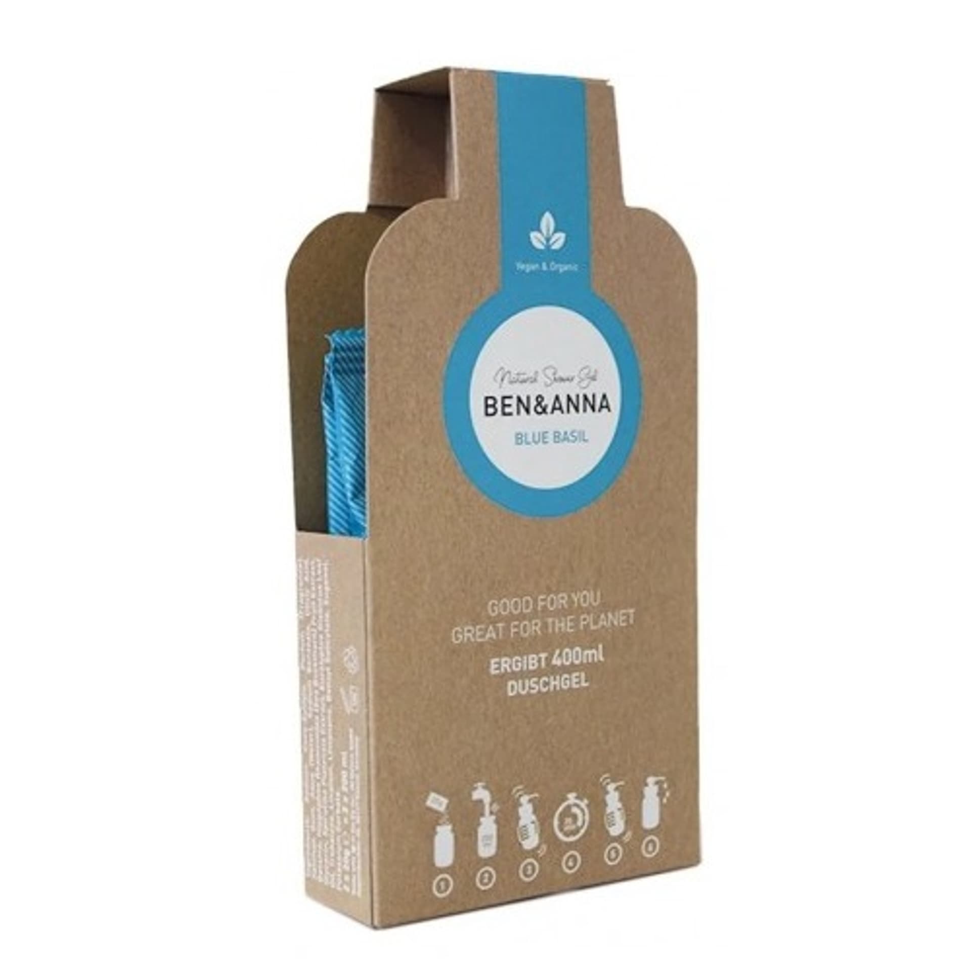 

BENANNA Natural Shower Gel żel pod prysznic w płatkach Blue Basil 2x20g