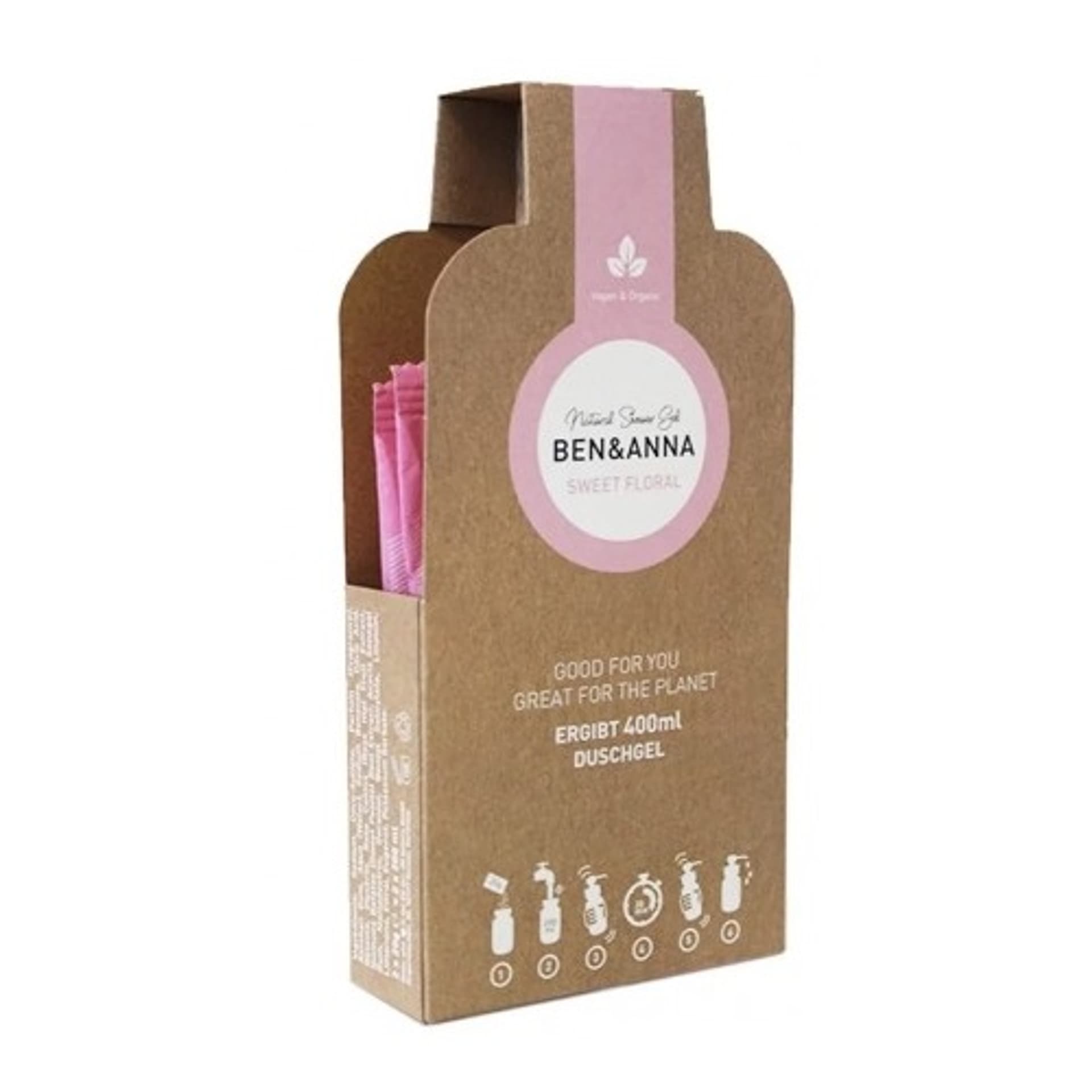 

BENANNA Natural Shower Gel żel pod prysznic w płatkach Sweet Floral 2x20g
