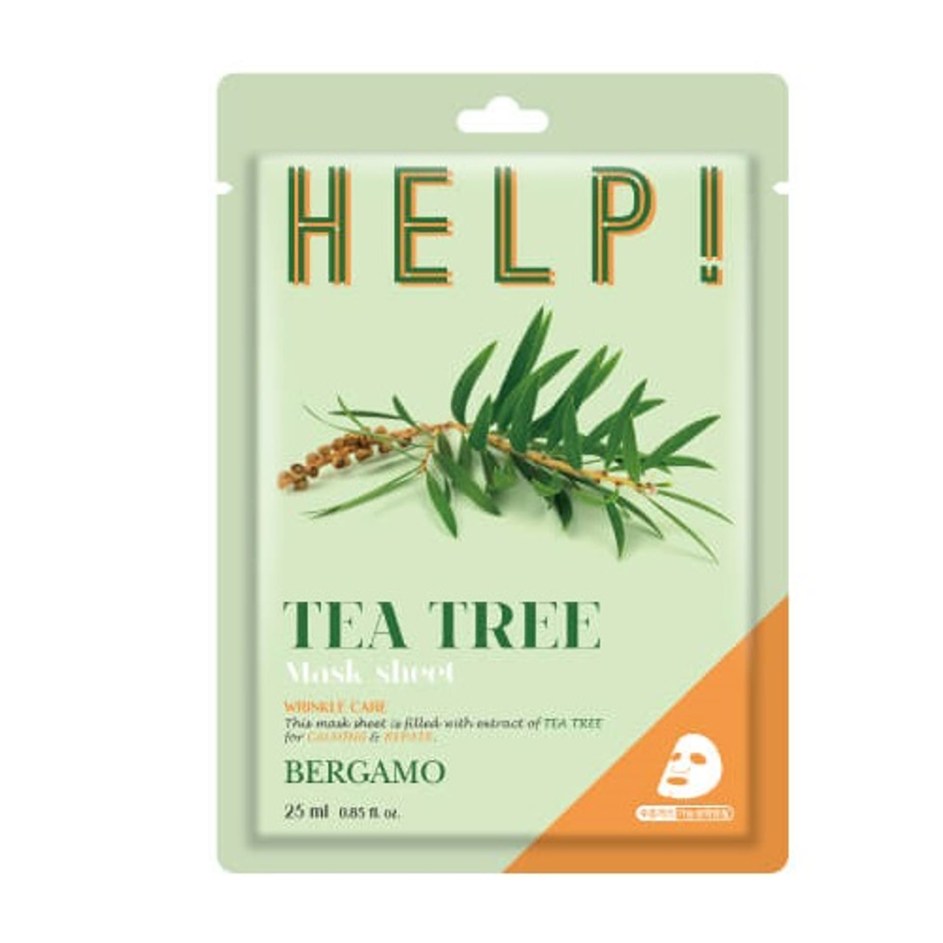 

BERGAMO Help Sheet Mask maska do twarzy z Tea Tree 25ml