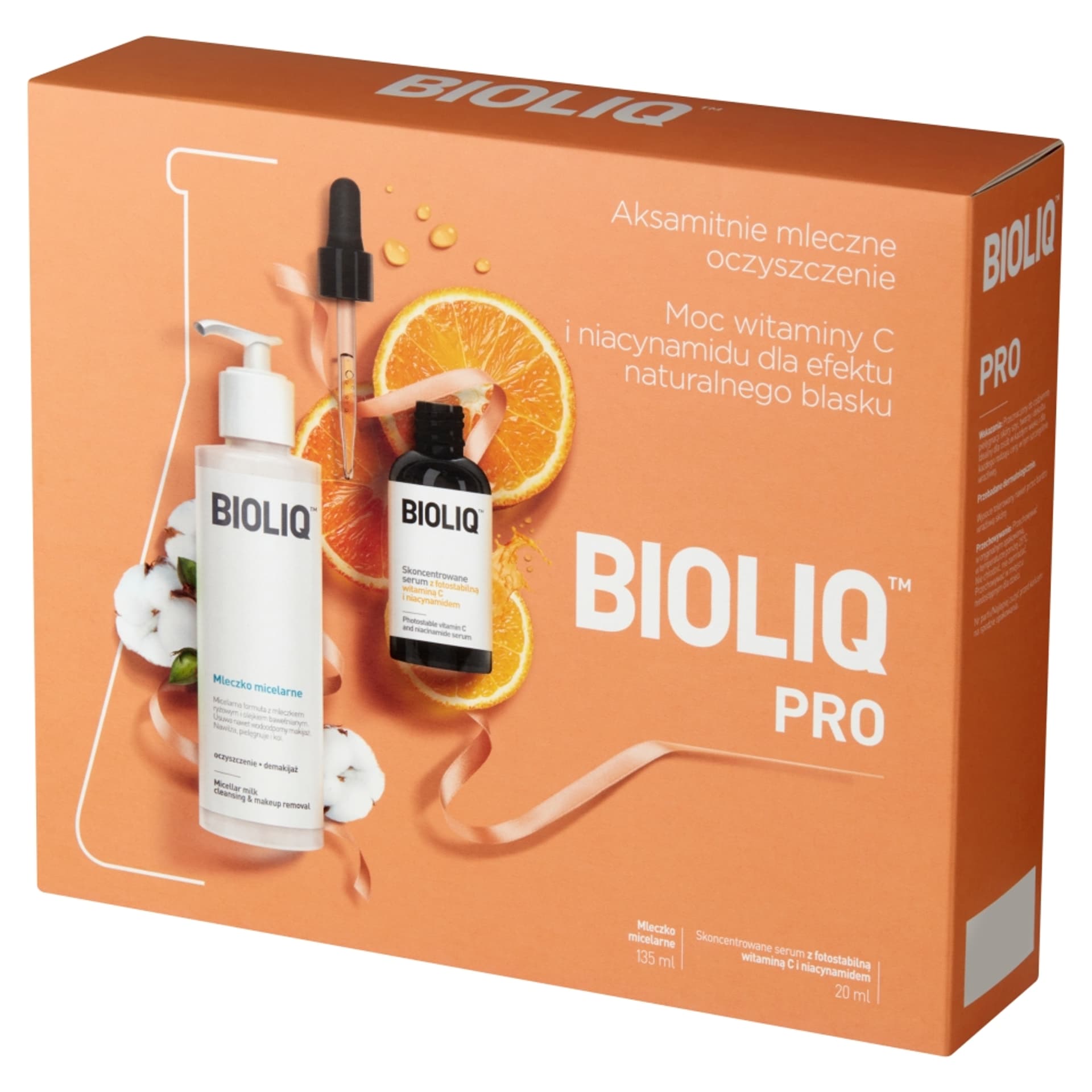 

BIOLIQ SET Pro skoncentrowane serum z fotostabilną witaminą C i nacynamidem 20ml + Mleczko micelarne 135ml