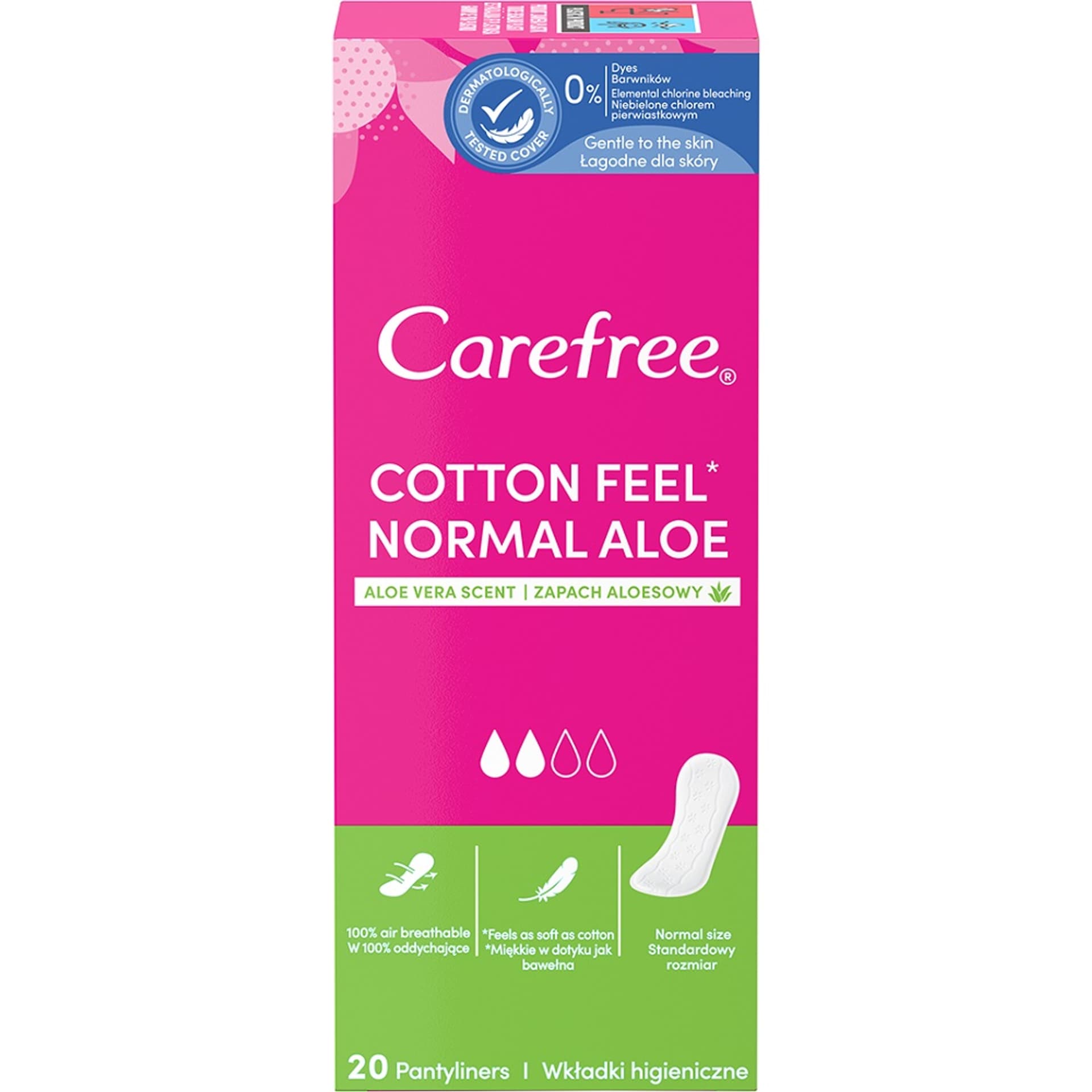 

Carefree Cotton Aloe Wkładki higieniczne 1op.-20szt