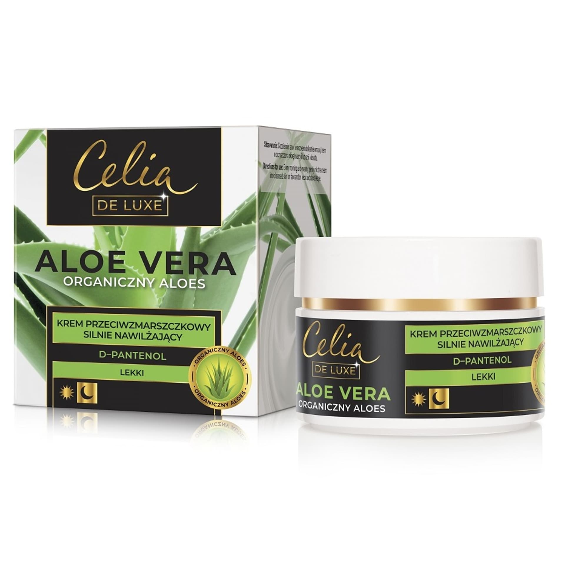 

Celia De Luxe Aloe Vera Lekki Krem przeciwzmarszczkowy silnie nawilżający na dzień i noc 50ml