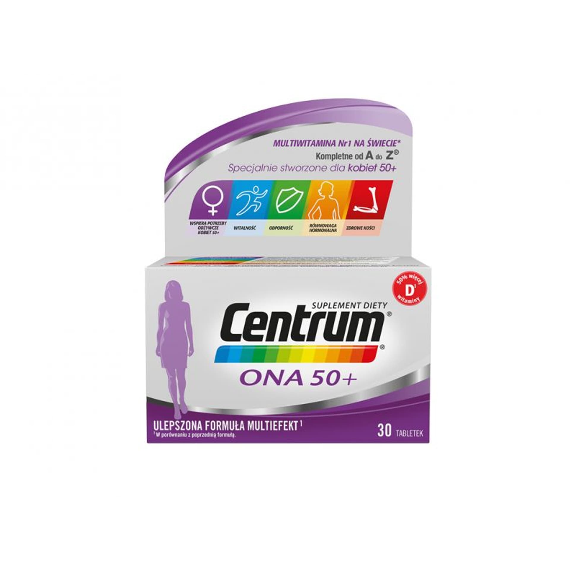 

CENTRUM Ona 50+ witaminy i minerały dla kobiet 50+ suplement diety 30 tabletek