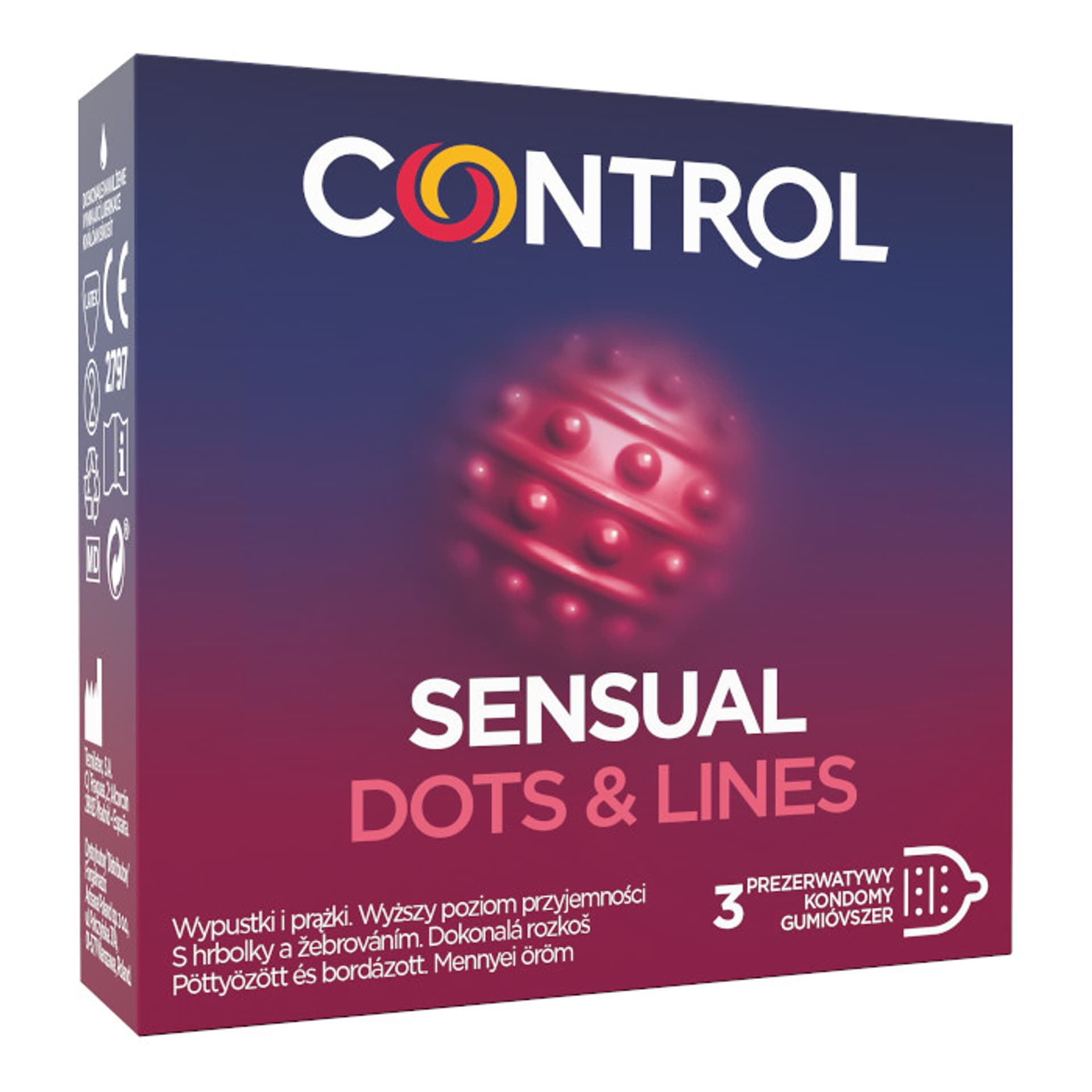 

CONTROL Sensual Dots Lines prezerwatywy w prążki i wypustki 3szt