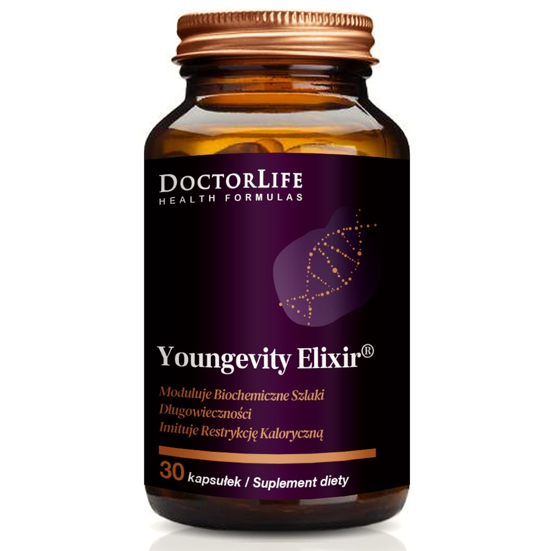 

DOCTOR LIFE Youngevity Elixir wpływa na biologiczne szlaki przeciwstarzeniowe 30 kapsułek