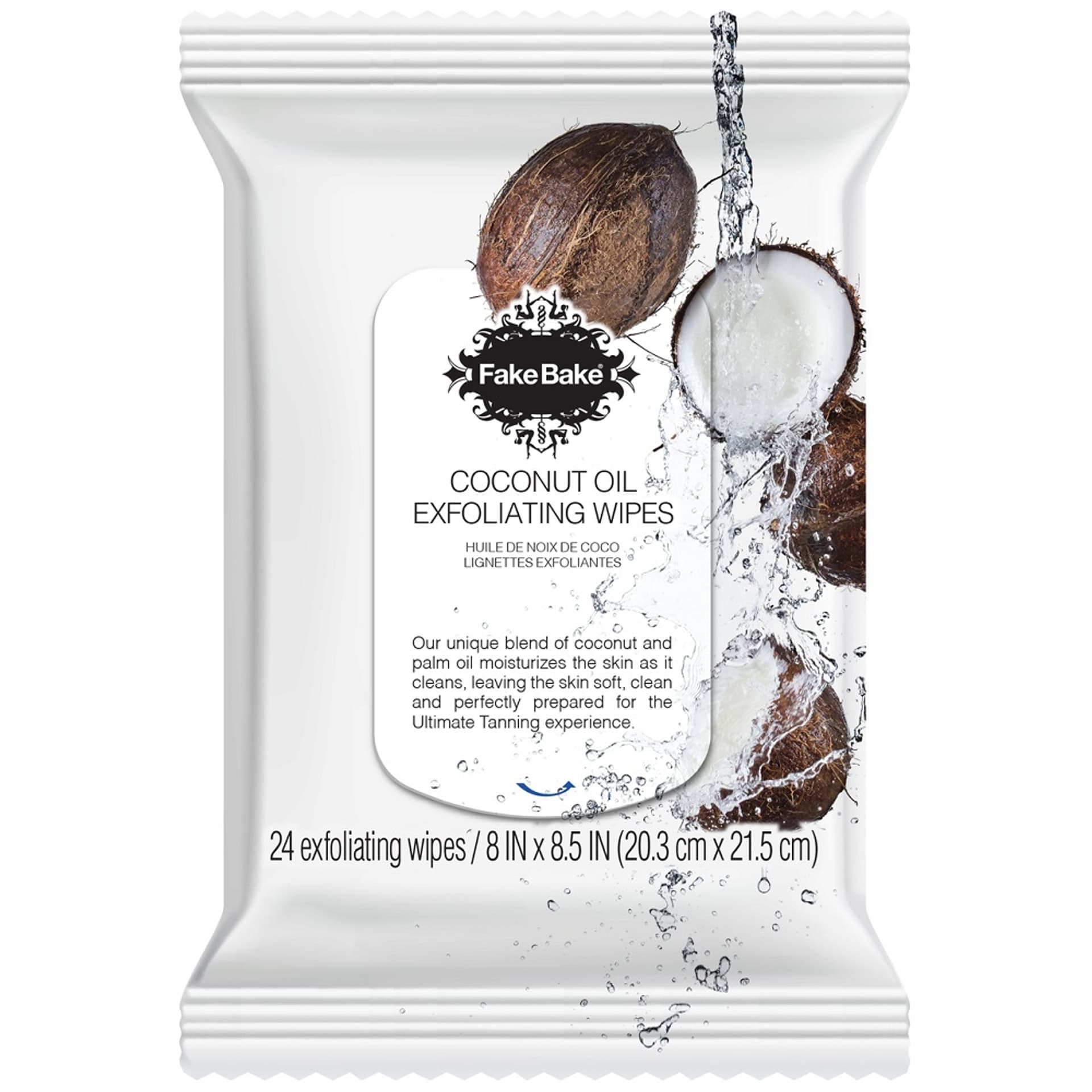 

FAKE BAKE Coconut Oil Exfoliating Wipes chusteczki peelingujące 24szt.