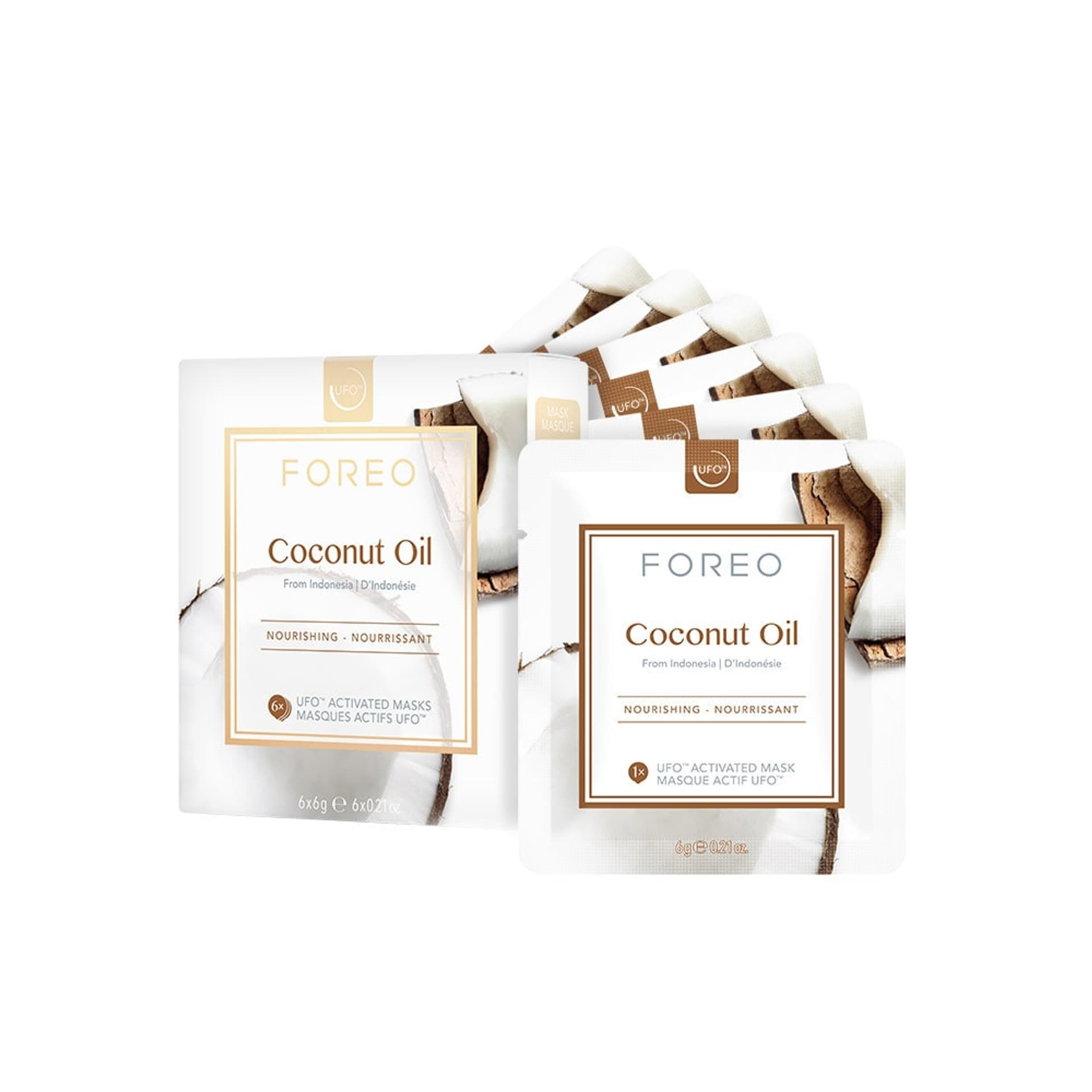 

FOREO Ufo Coconut Oil Mask odżywiająca maseczka do twarzy dla skóry przesuszonej 6x6g