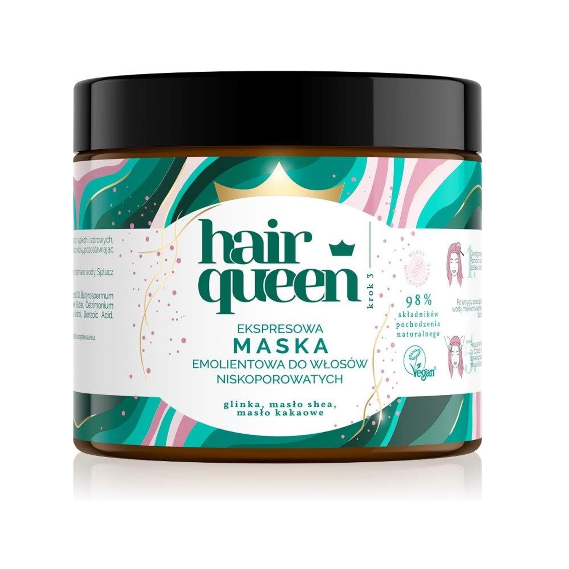 

HAIR QUEEN Ekspresowa maska emolientowa do włosów niskoporowatych 400ml