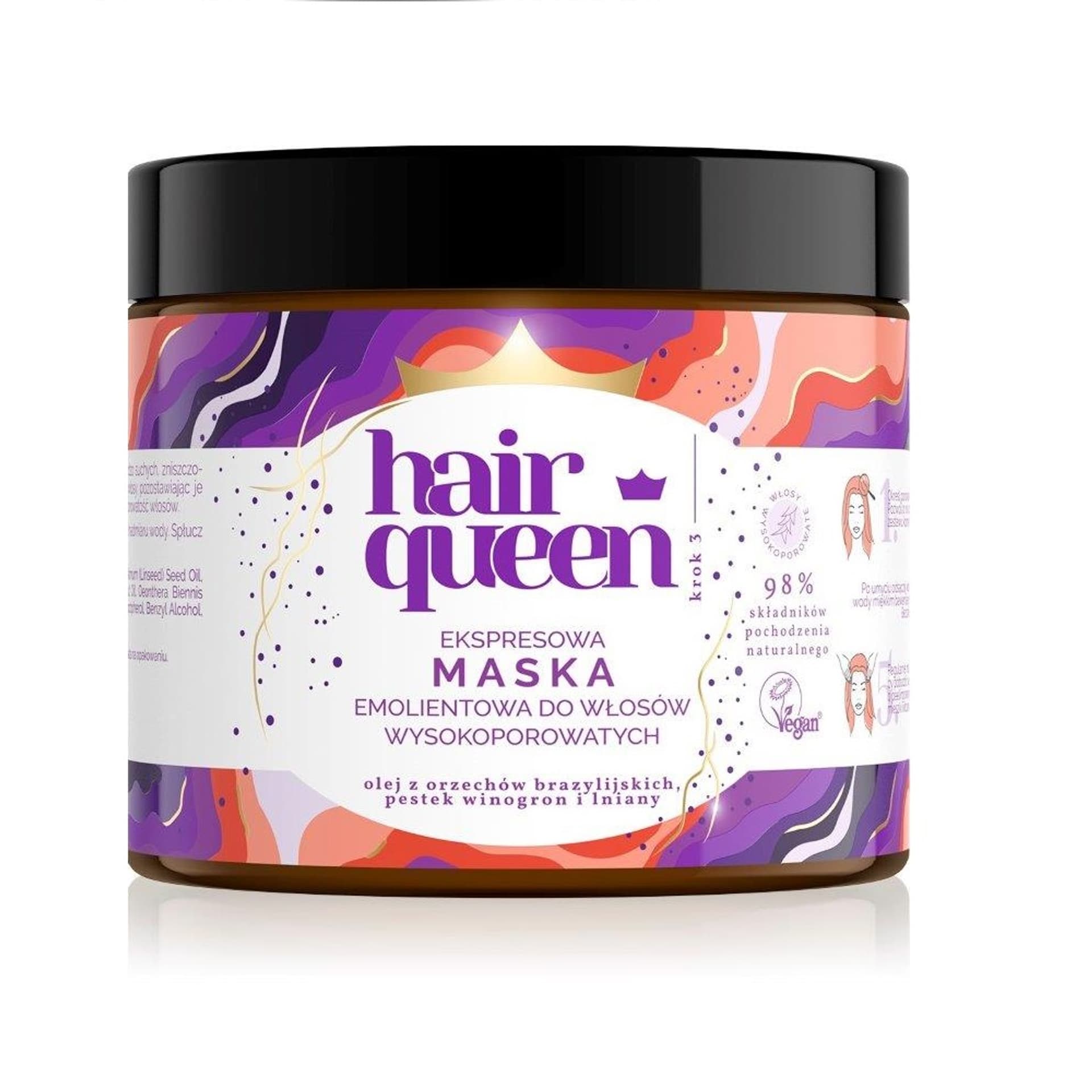 

HAIR QUEEN Ekspresowa maska emolientowa do włosów wysokoporowatych 400ml