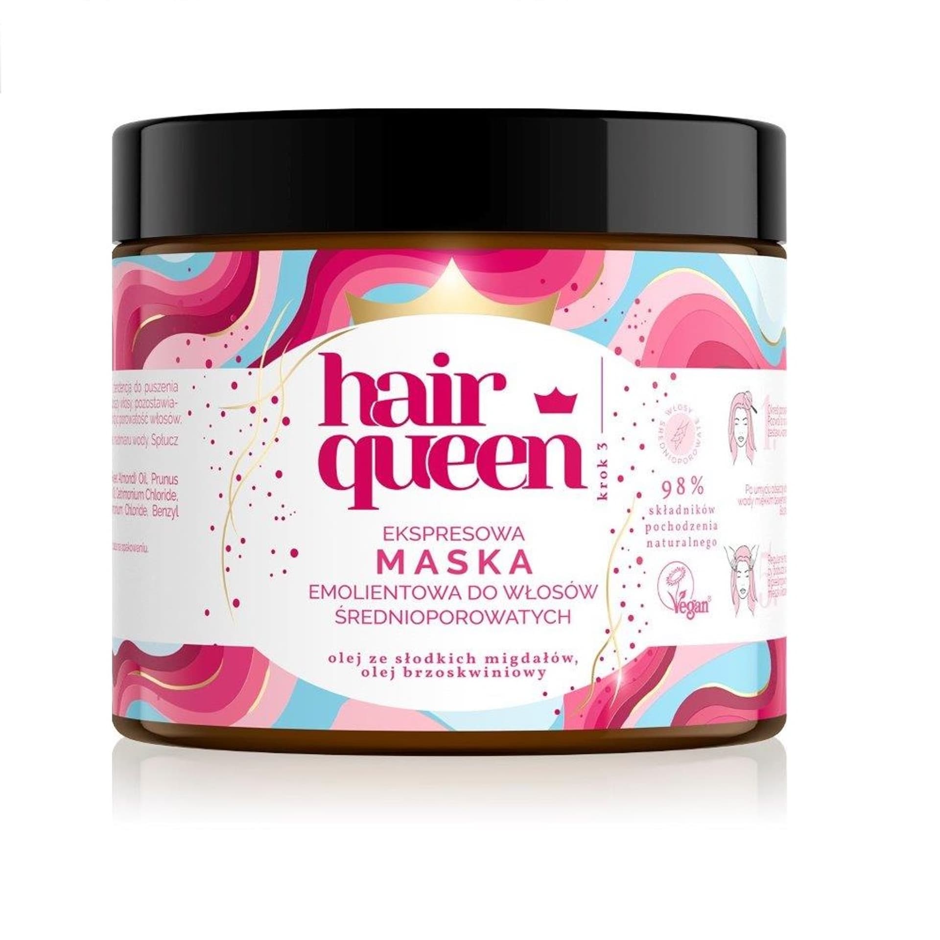 

HAIR QUEEN Ekspresowa maska emolientowa do włosów średnioporowatych 400ml