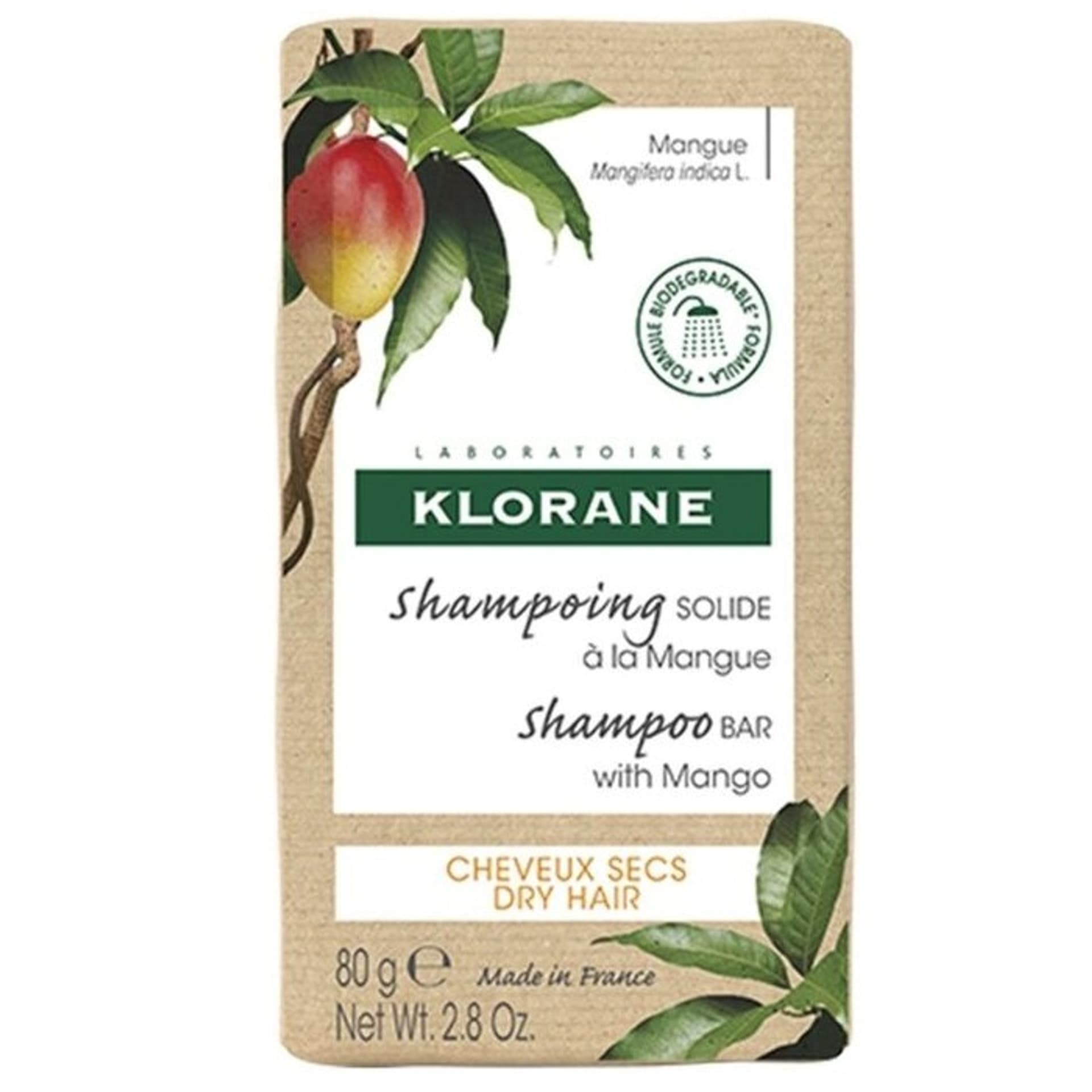 

KLORANE Mango Shampoo Bar szampon w kostce do włosów suchych z mango 80g