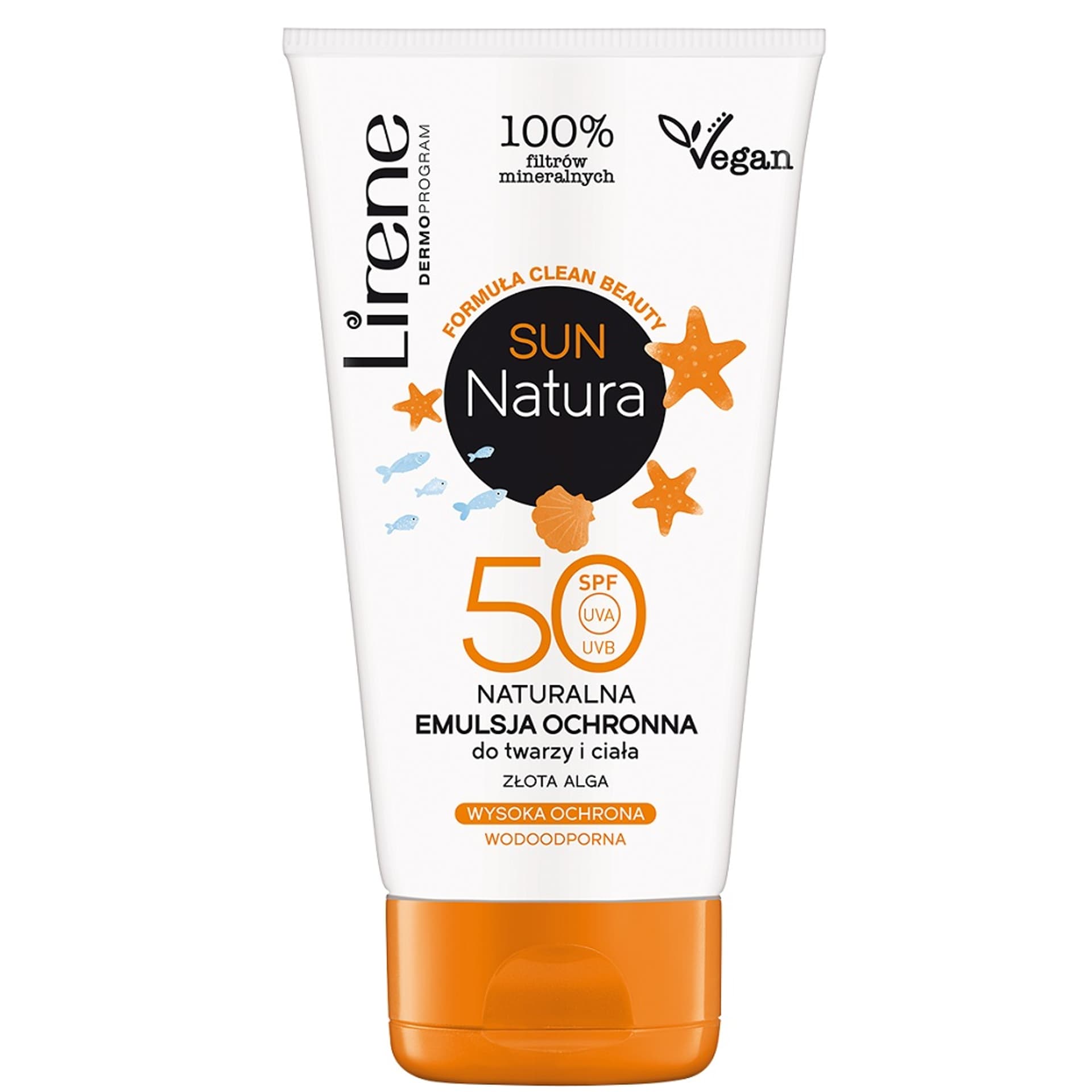 

LIRENE Sun Natura naturalna emulsja ochronna do twarzy i ciała SPF50 Złota Alga 120ml