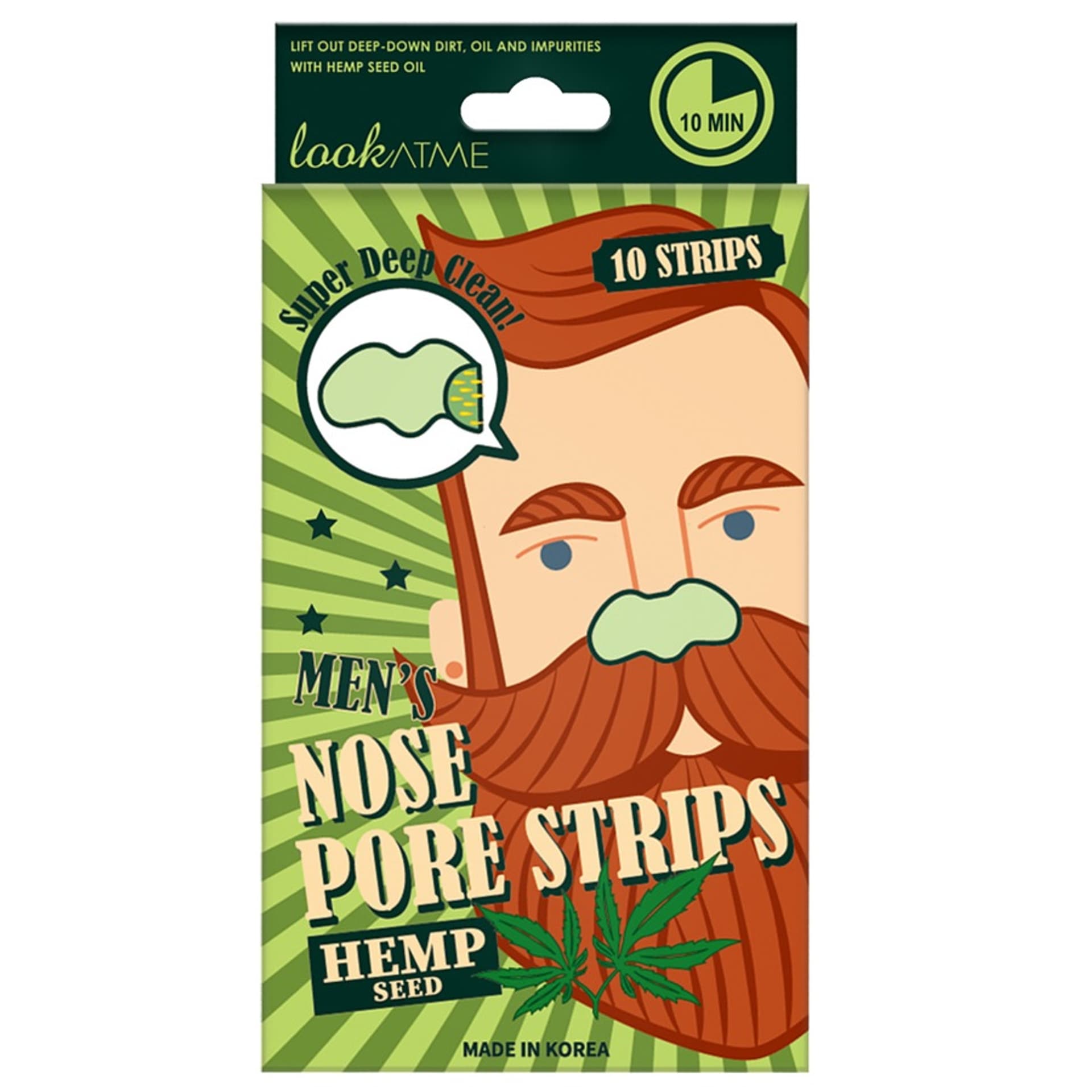 

LOOK AT ME Men's Pore Strips oczyszczające plastry na nos dla mężczyzn Hemp Seed 10szt.