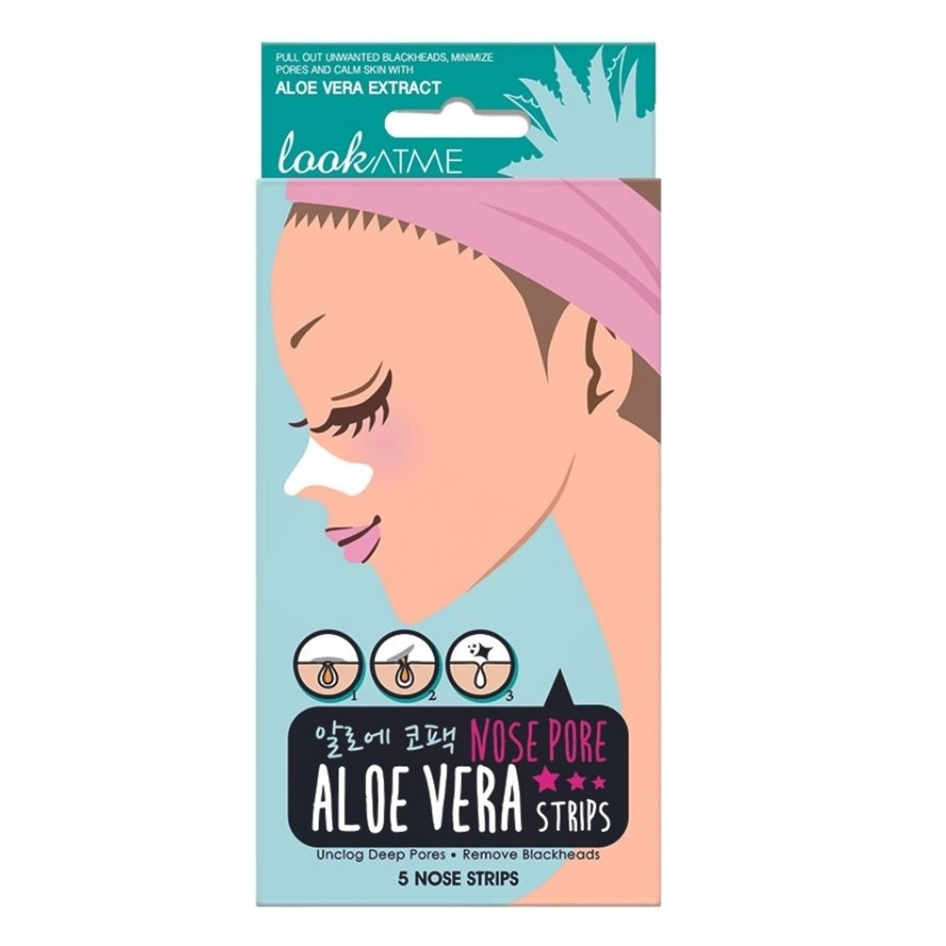 

LOOK AT ME Nose Pore Strips oczyszczające plastry na nos Aloe Vera 5szt.