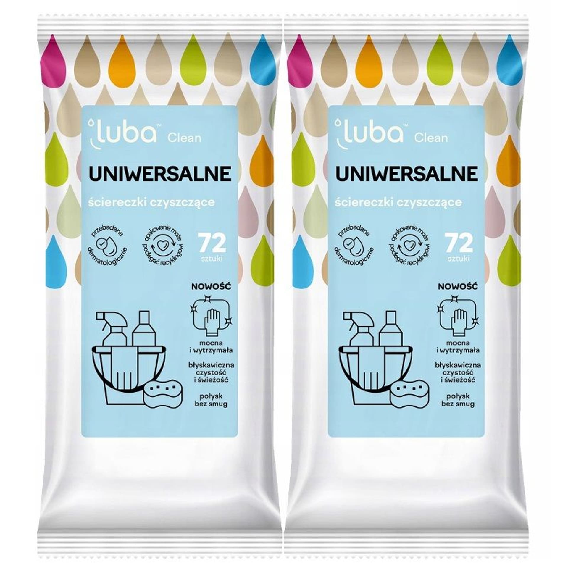 

LUBA Clean uniwersalne ściereczki czyszczące 2x72szt.