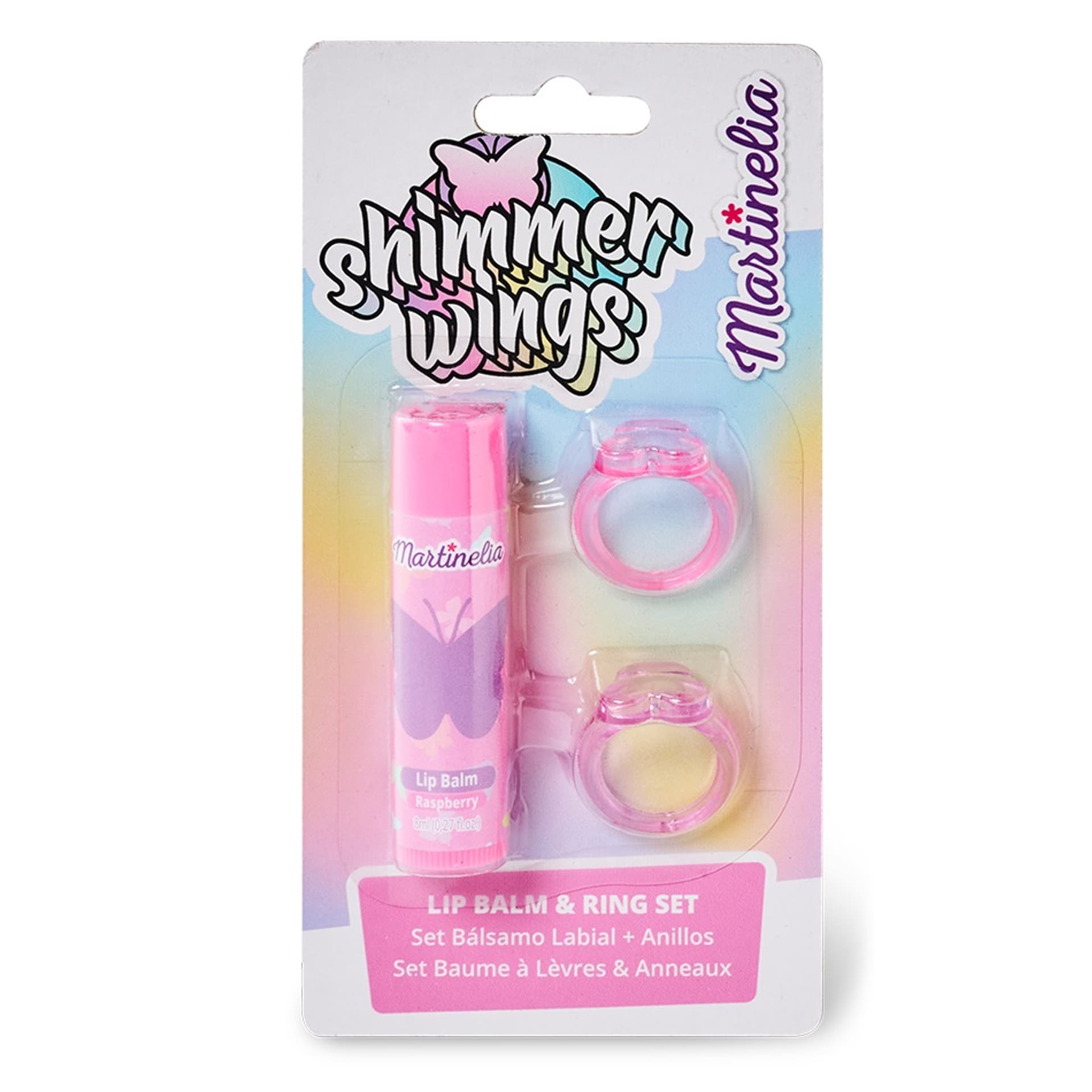 

MARTINELIA SET Shimmer Wings malinowy błyszczyk do ust + pierścionki 2szt