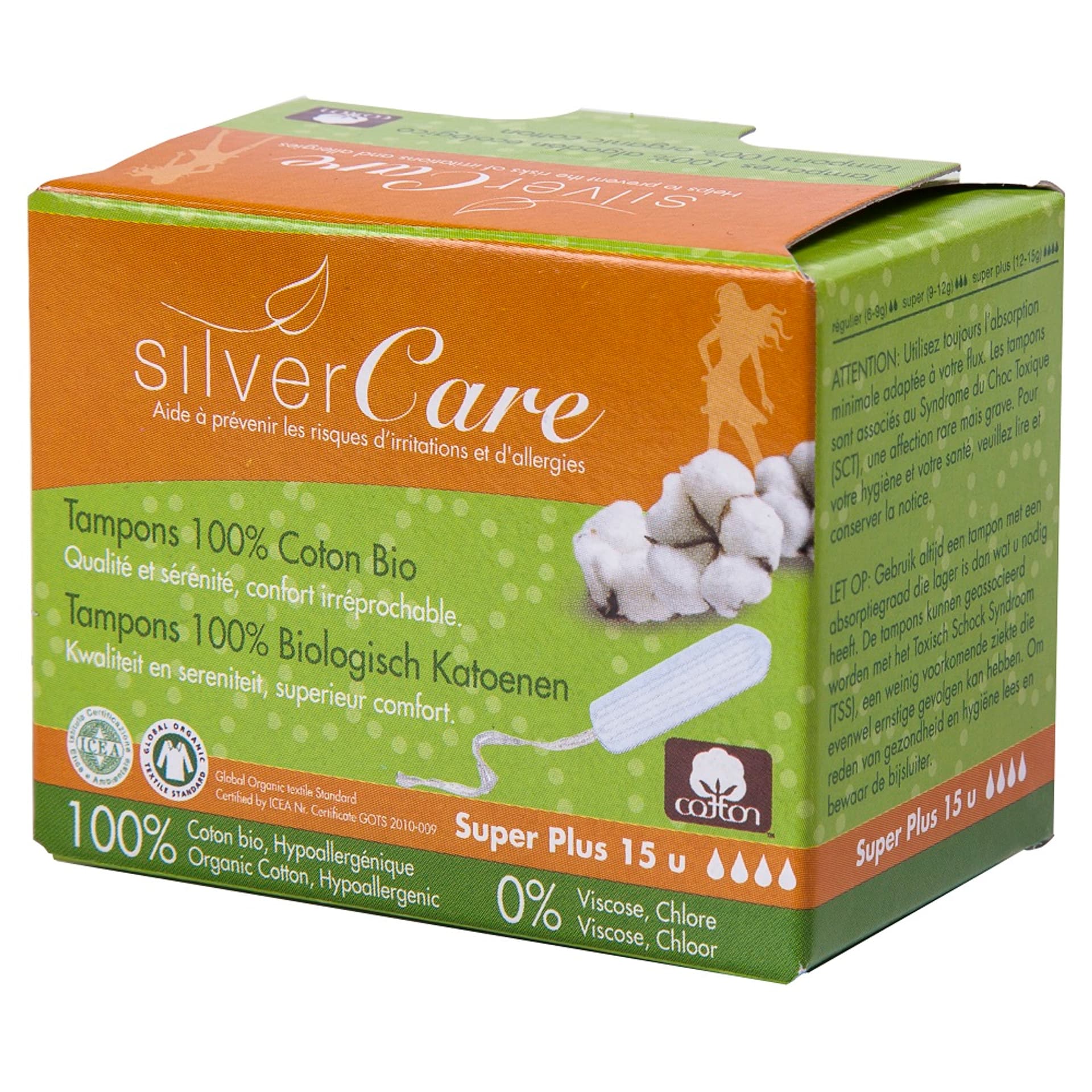 

MASMI Silver Care tampony z bawełny organicznej Super Plus 15szt.