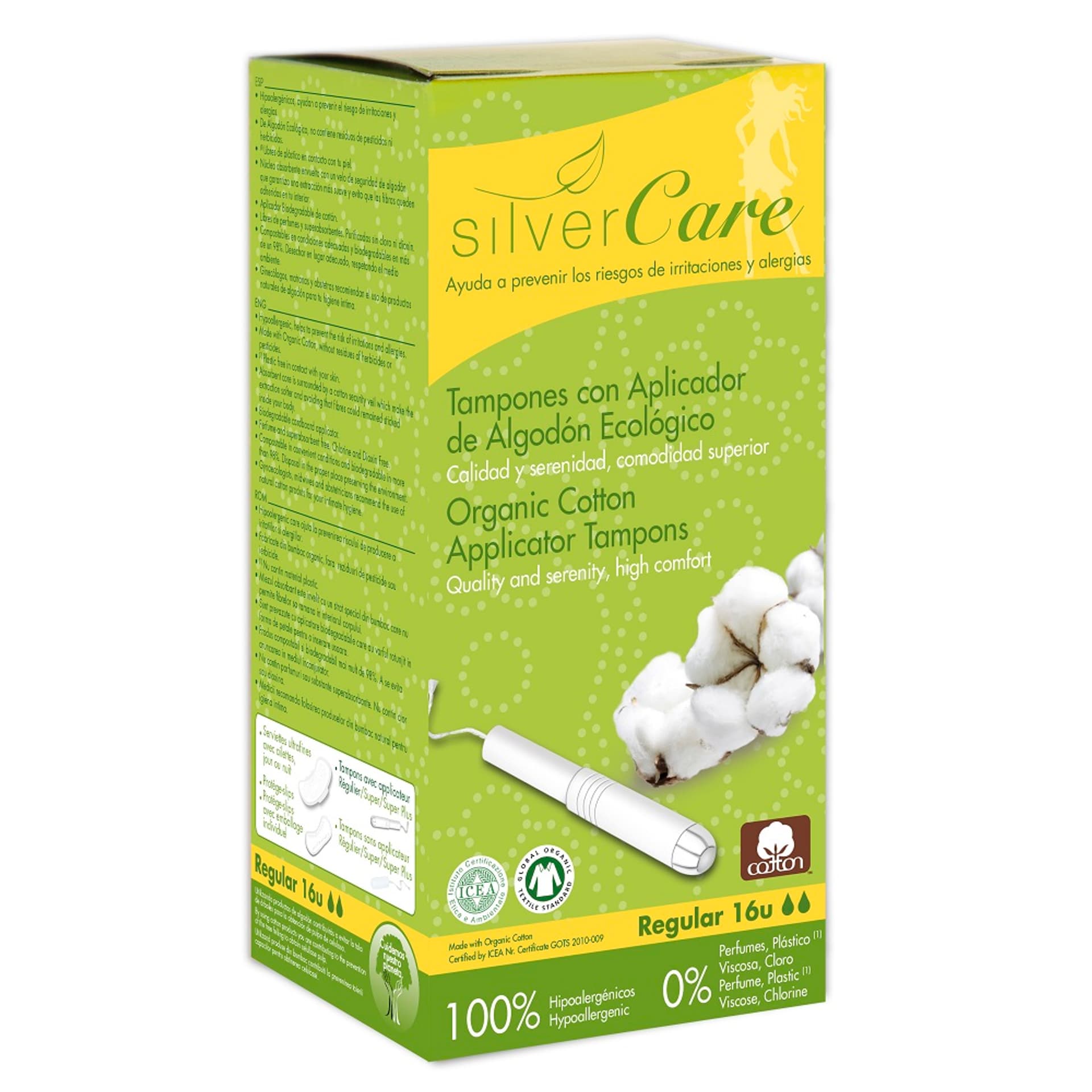 

MASMI Silver Care tampony z bawełny organicznej z aplikatorem Regular 16szt.
