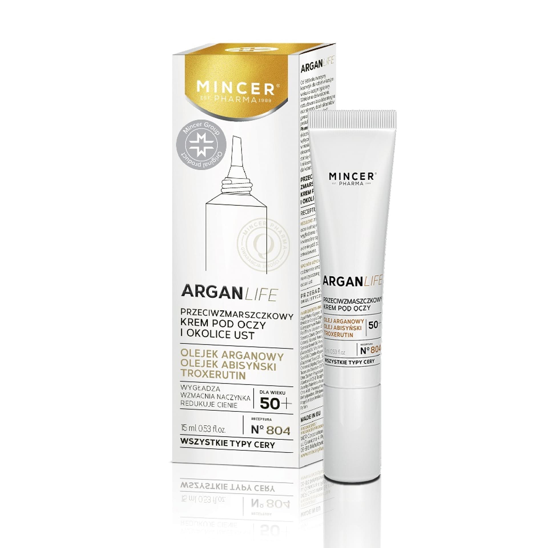 

MINCER PHARMA Argan Life przeciwzmarszczkowy krem pod oczy i okolice ust ARGAN LIFE 804 15ml