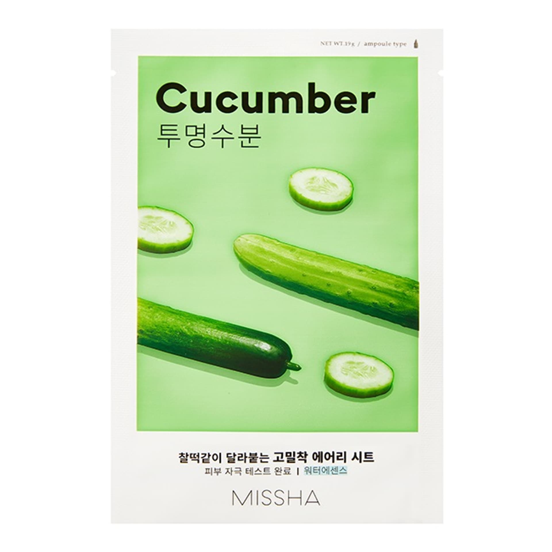 

MISSHA Airy Fit Sheet Mask nawilżająco-nawadniająca maseczka w płachcie z ekstraktem z ogórka Cucumber 19ml