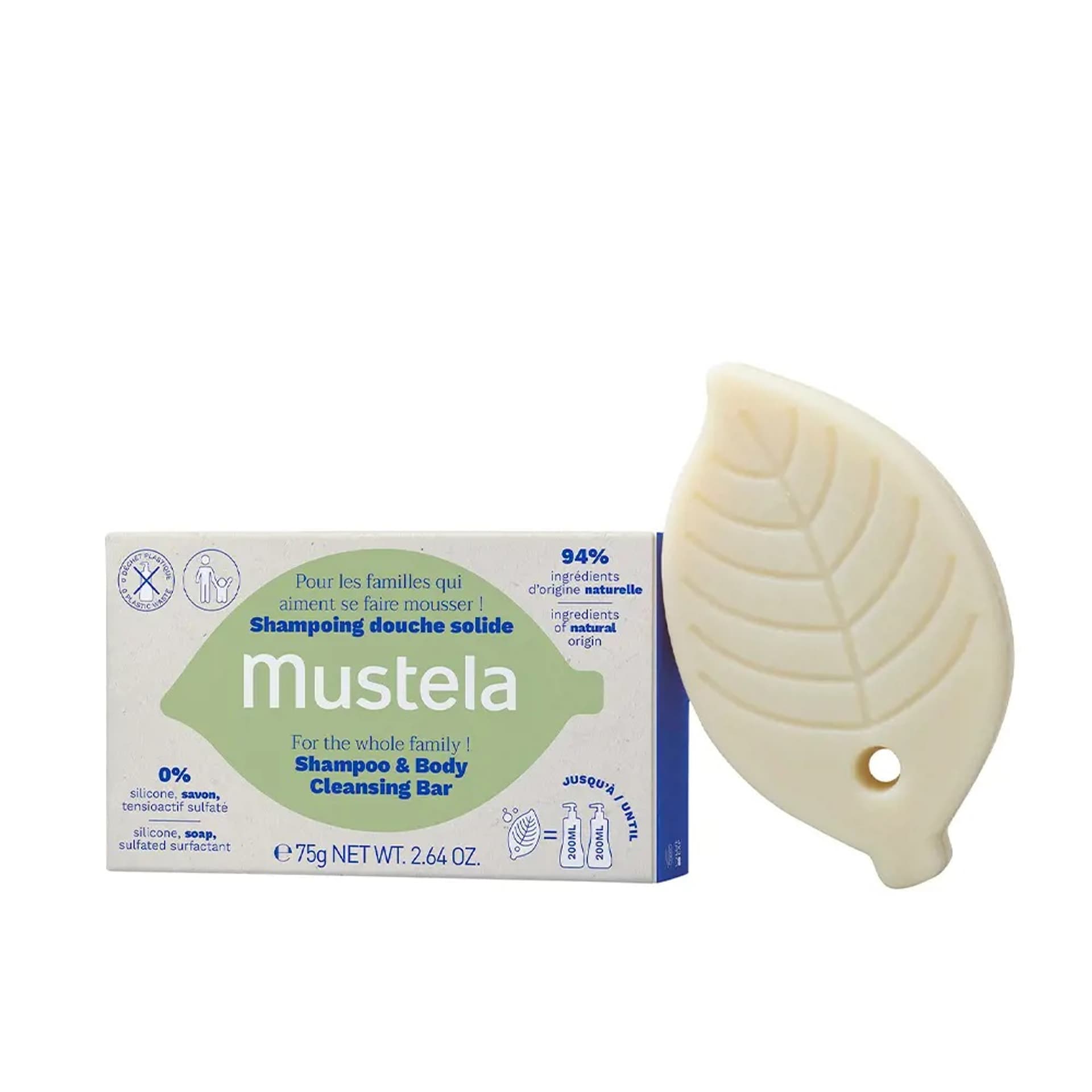 

MUSTELA Shampoo Body Cleansing Bar szampon w kostce do mycia włosów i ciała 75g