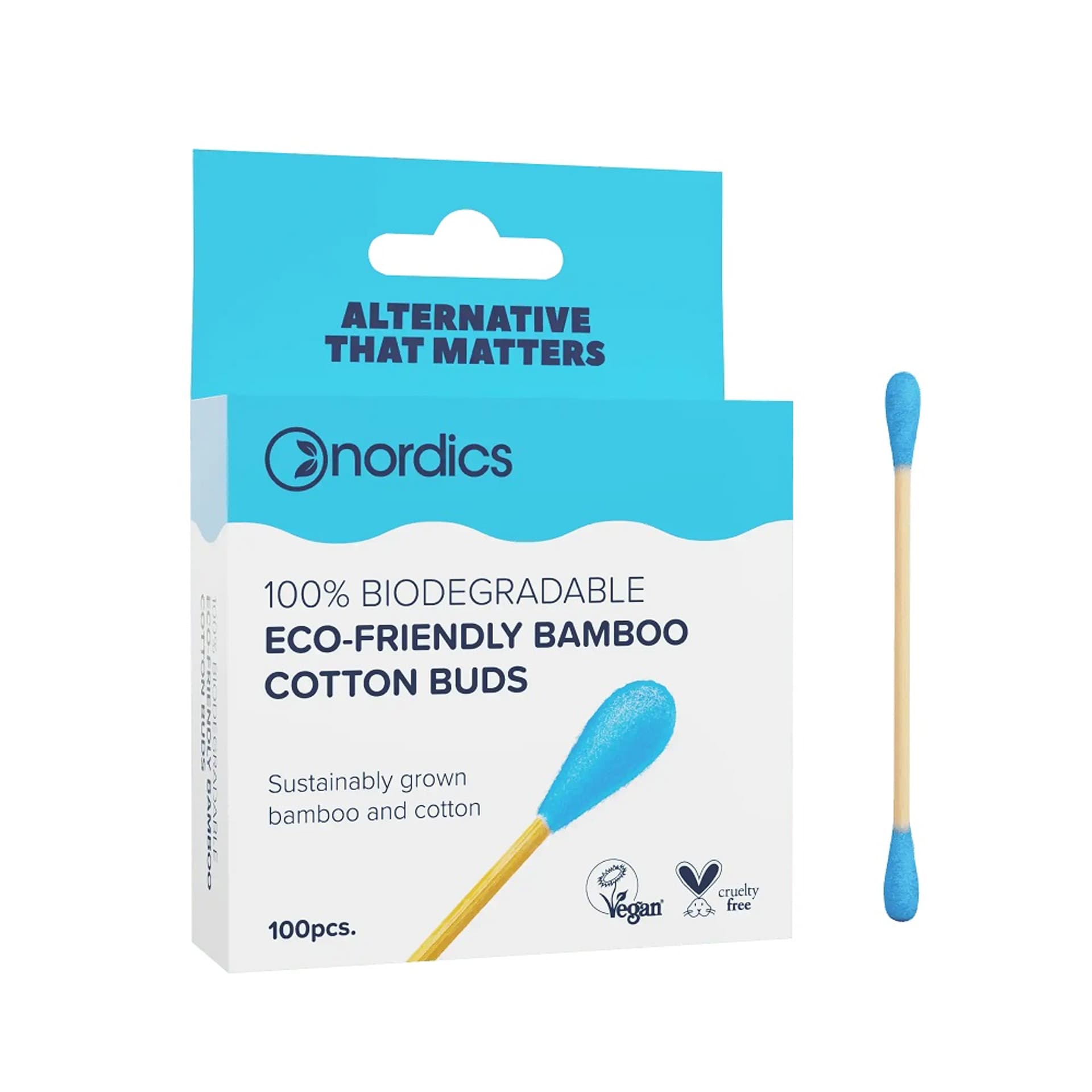 

NORDICS Bamboo Cotton Buds patyczki bambusowe Niebieskie 100 szt.