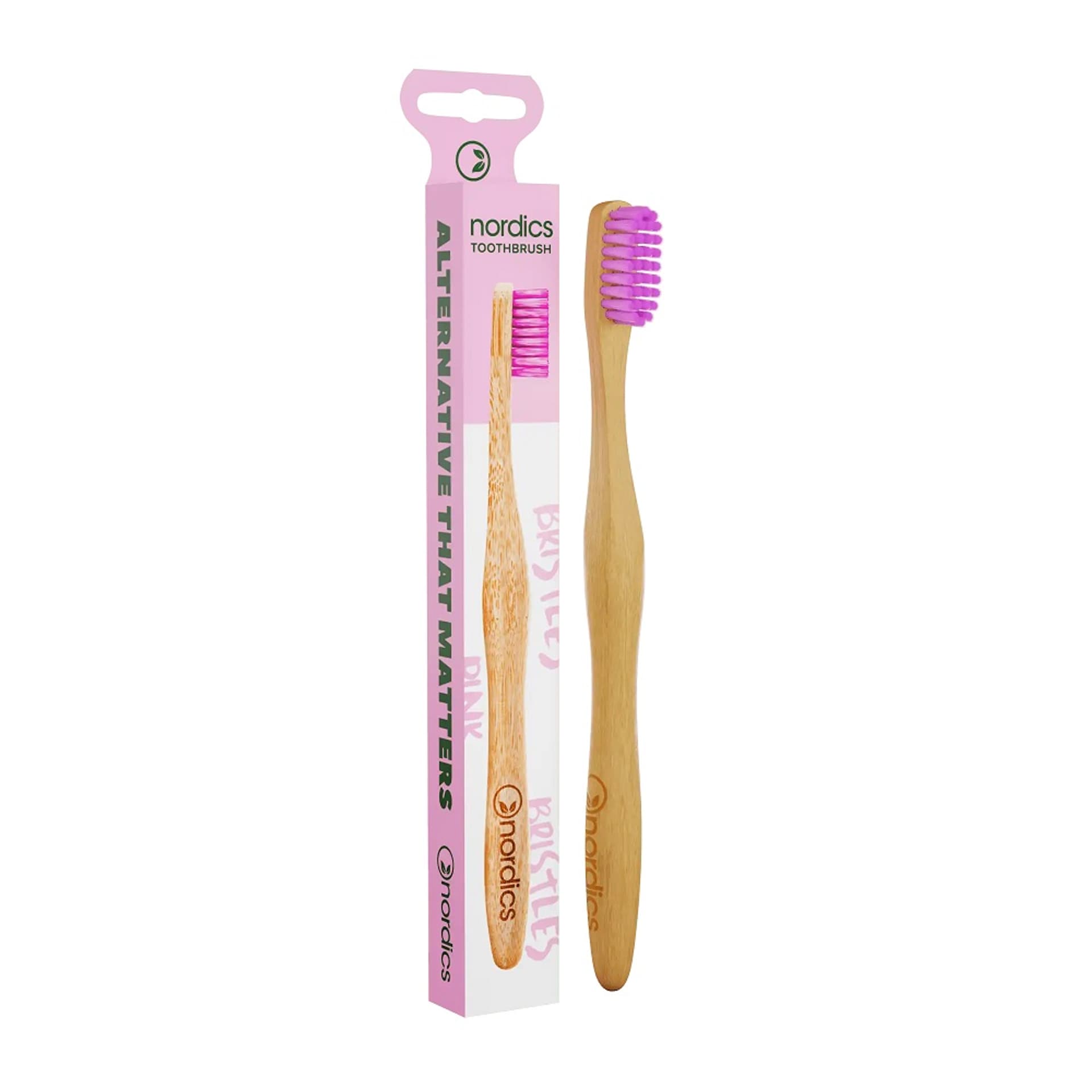 

NORDICS Bamboo Toothbrush bambusowa szczoteczka do zębów Różowa