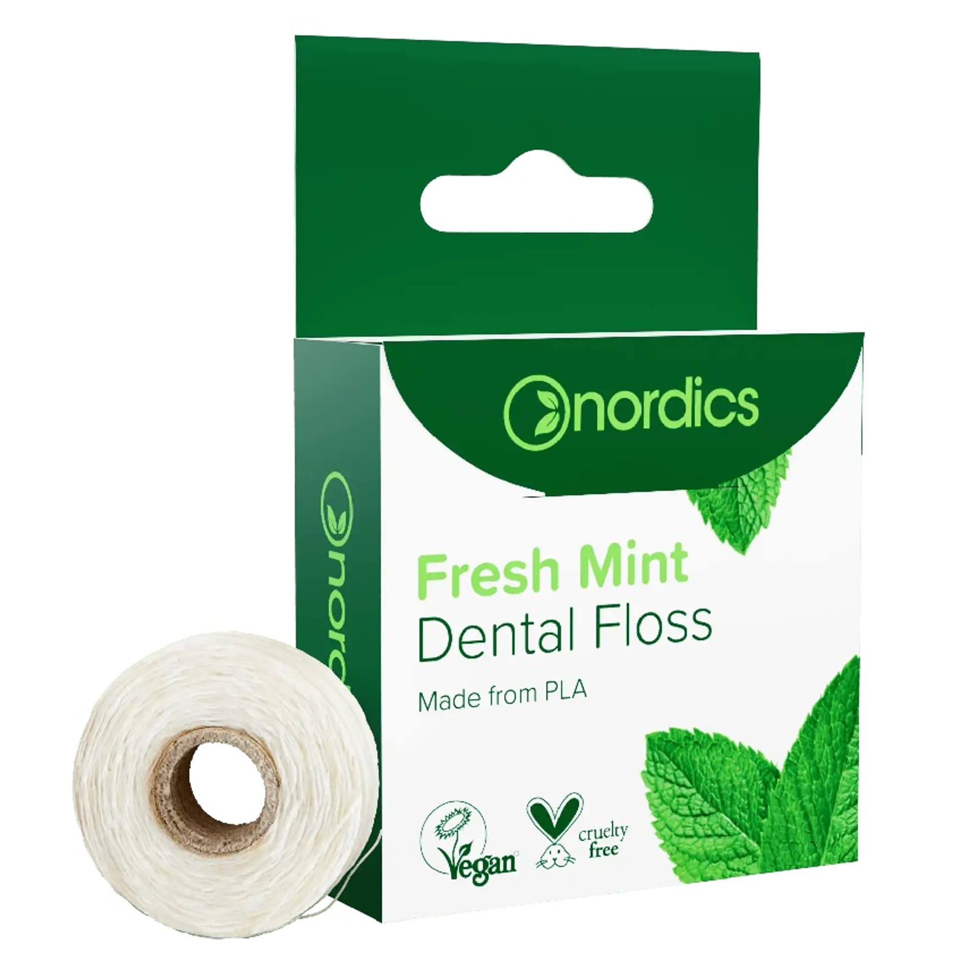 

NORDICS Dental Floss nić dentystyczna ze skrobi kukurydzianej Świeży Mentol 50m